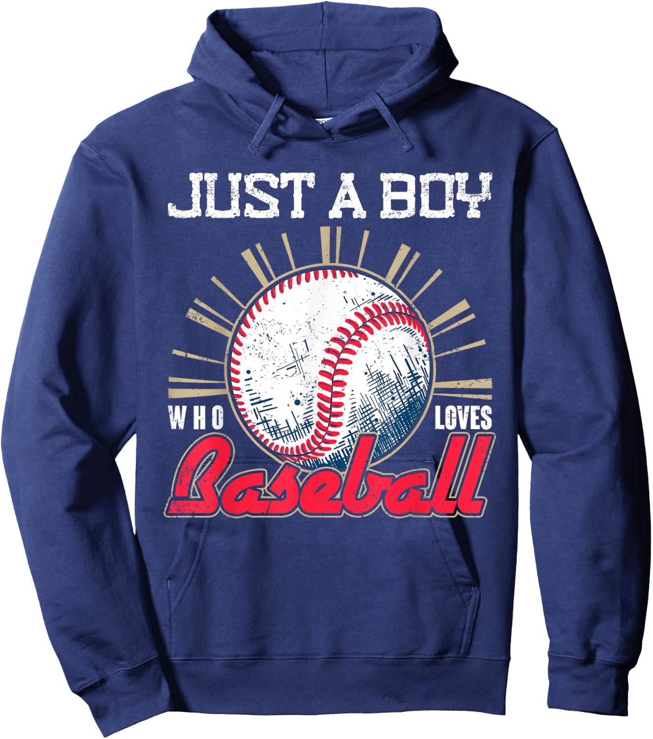 Ball Baseball Player Boys Just A Boy Who Loves Baseball Hoodie - Hoodie | Navy