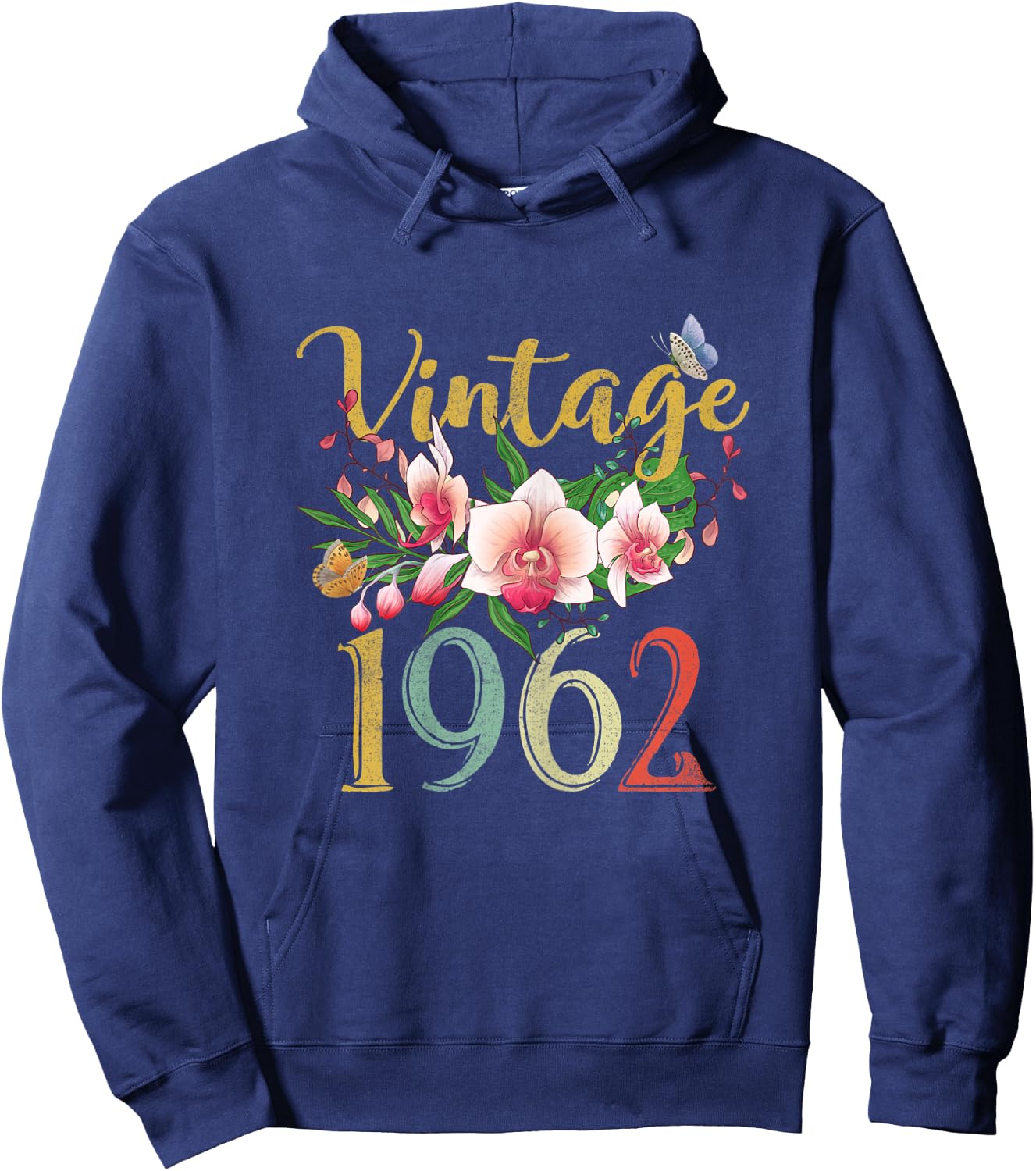 Vintage 1962 Orchid Funny 60th Birthday Awesome Since 1962 Hoodie - Hoodie | Navy