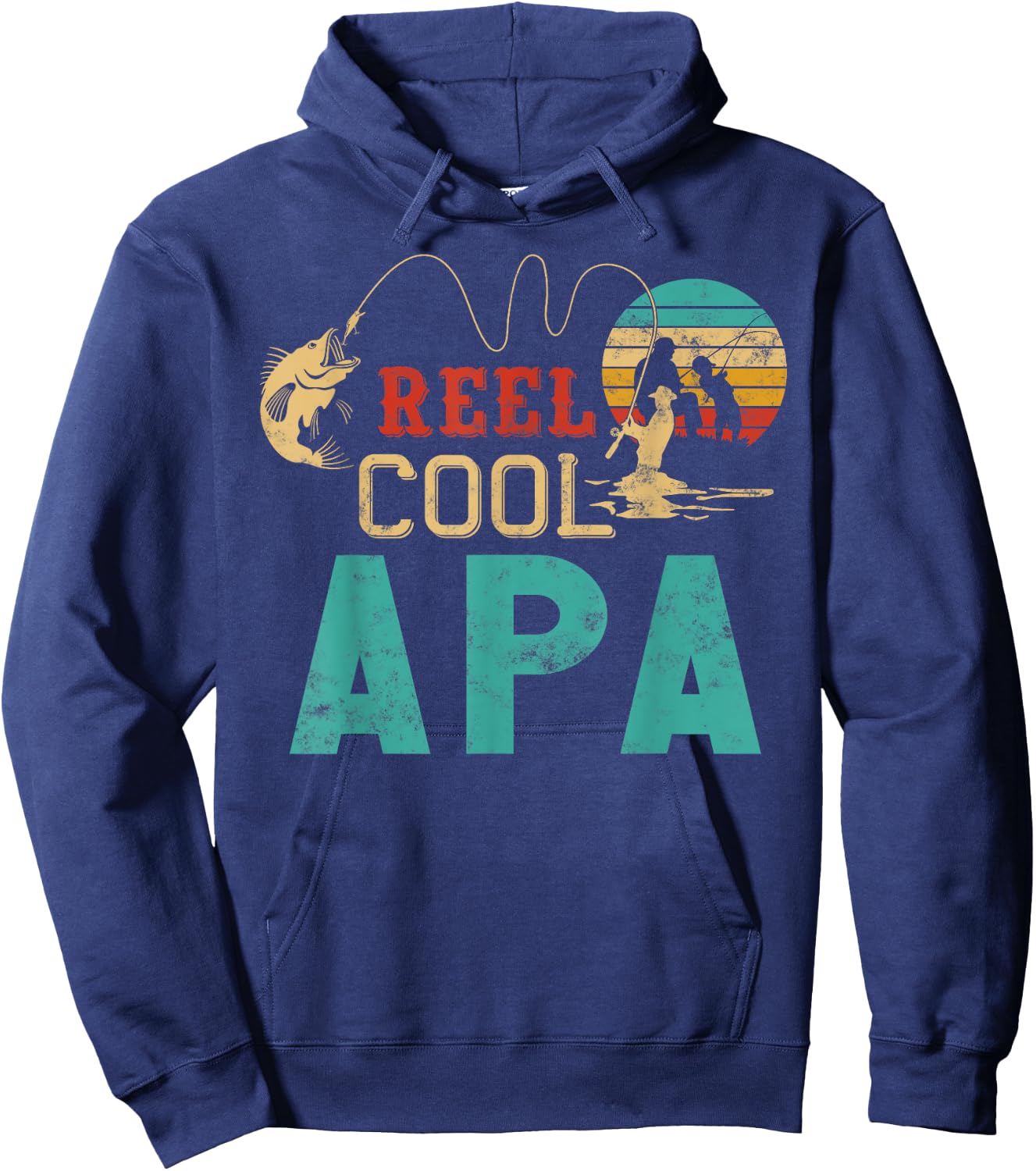 Fishing Reel Cool Apa Father’s Day Gift Fisherman Apa Hoodie - Hoodie | Navy