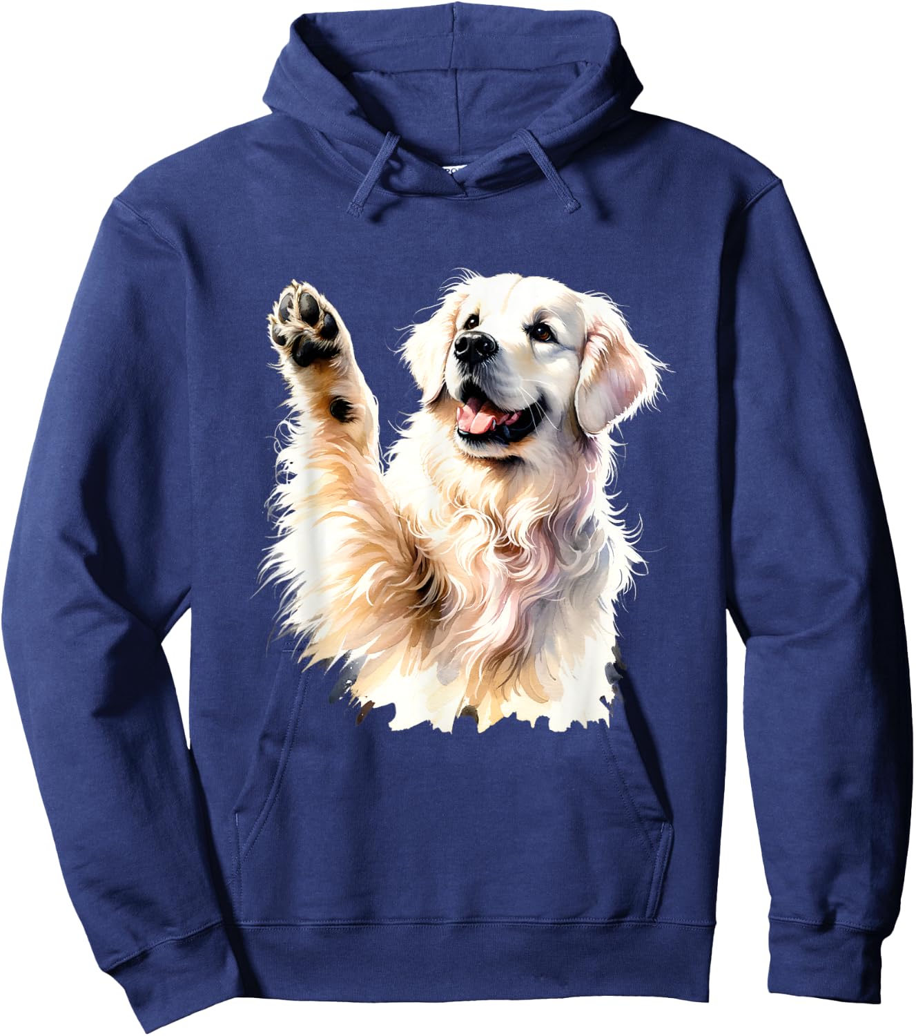 Golden Retriever Funny Dog Lover Paw Print Puppy Animal Cute Hoodie - Hoodie | Navy