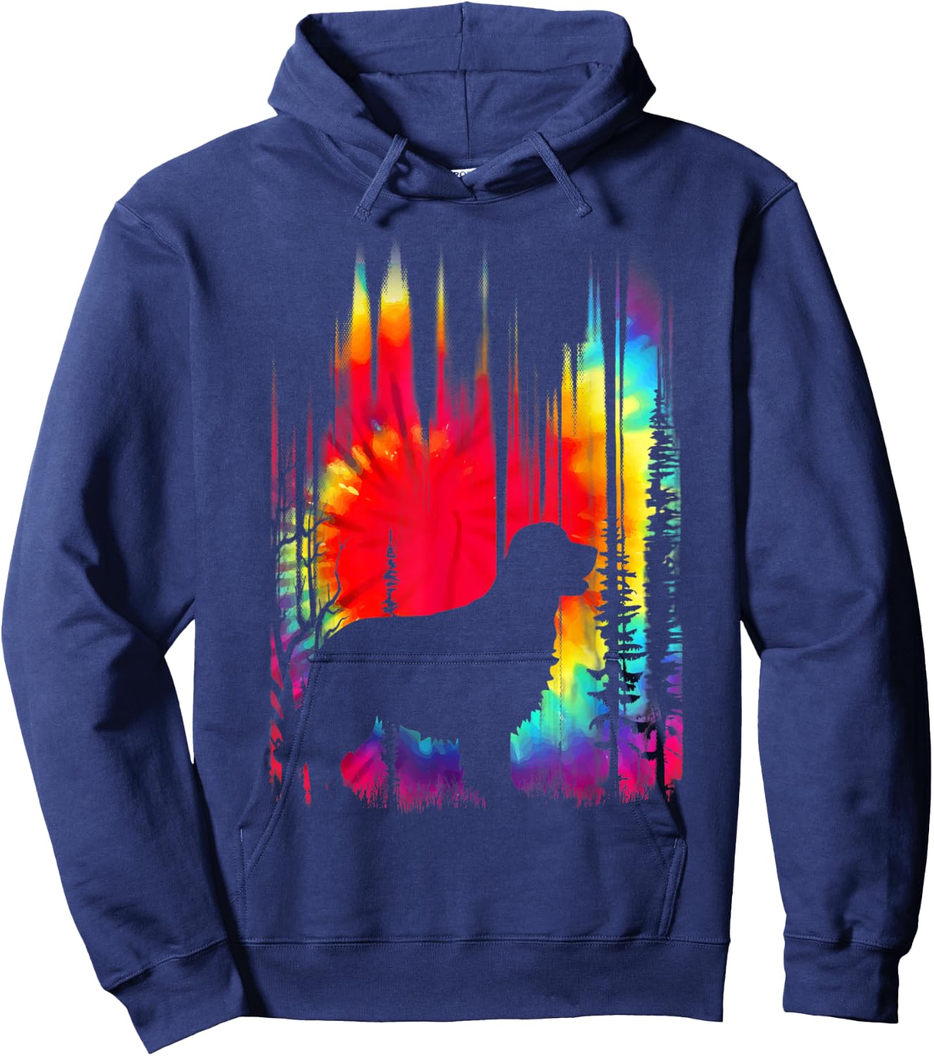 Golden Retriever Dog Colorful Tie Dye Hippie Puppy Lovers Men Women Kids Hoodie - Hoodie | Navy