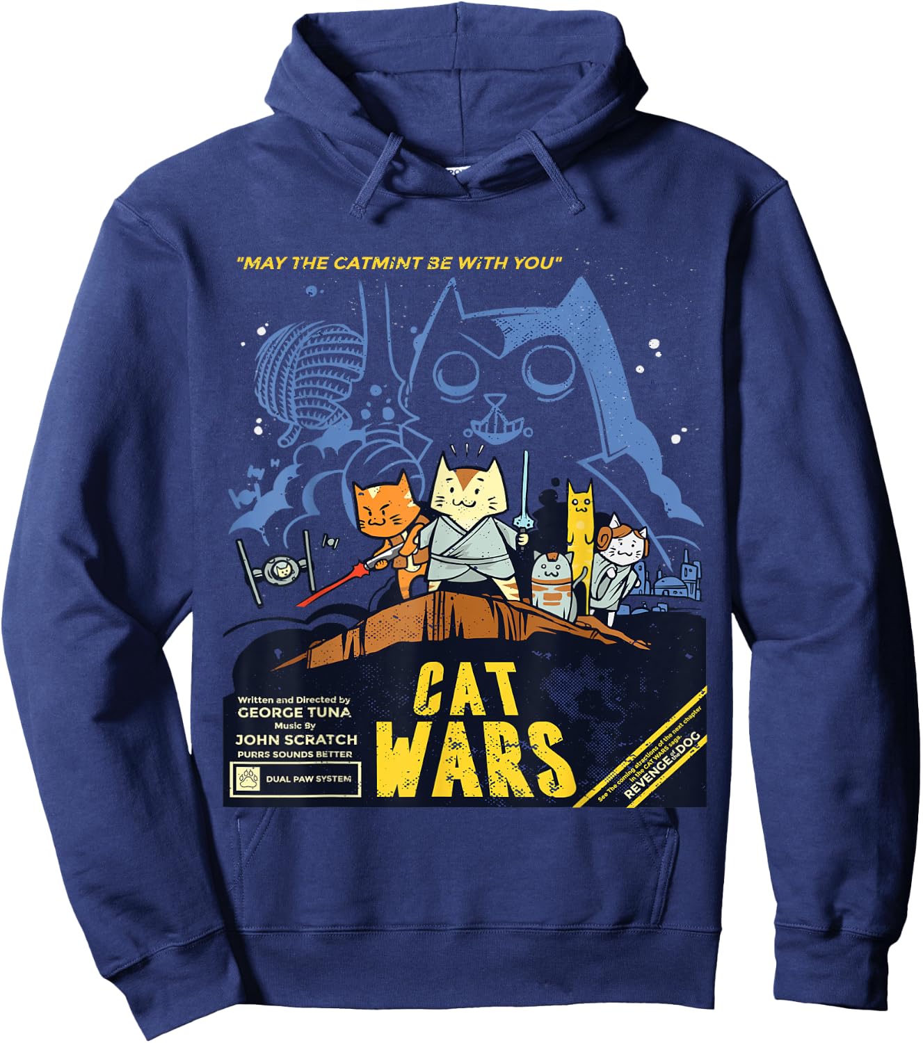 Cat Wars May The Catmint Be With You Funny Cat Lovers Gift Women Girls Kids Hoodie - Hoodie | Navy