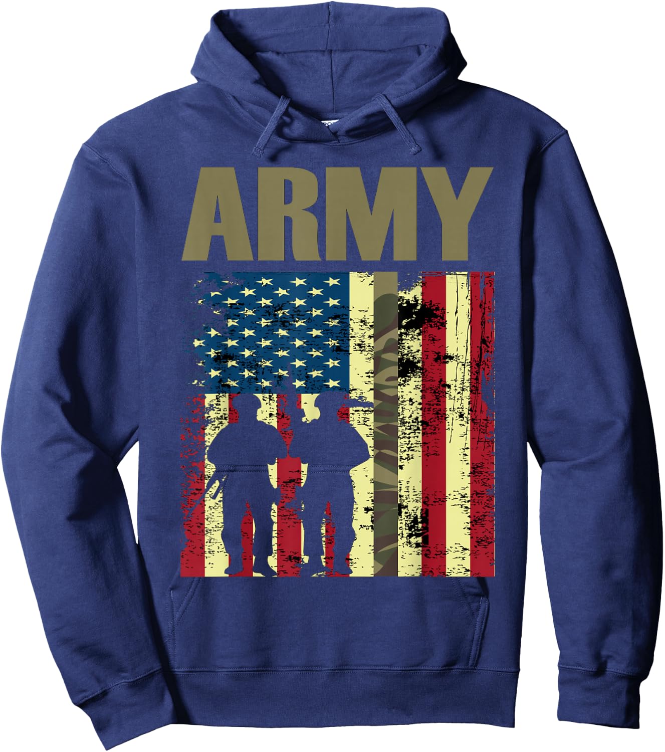 American Flag Camo Us Army 4th of July USA Military Merica Hoodie - Hoodie | Navy