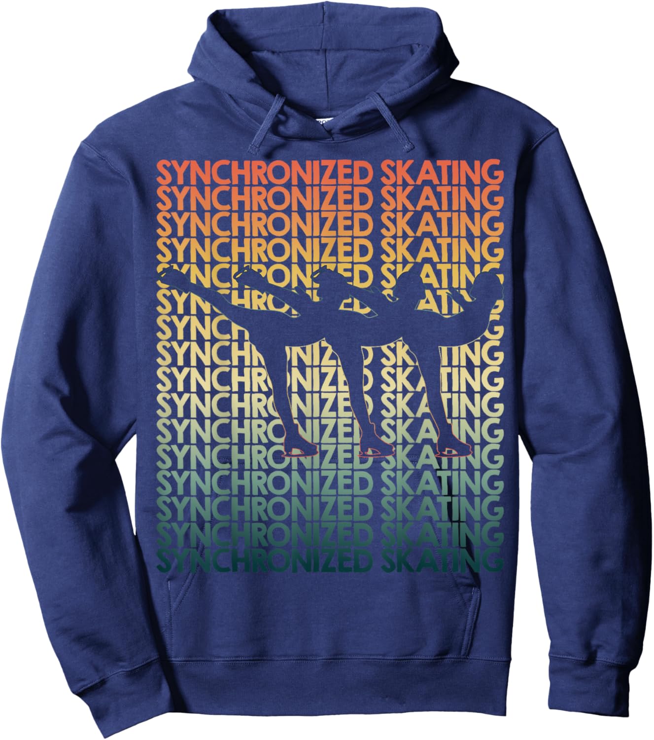Retro Synchronized skating Repetitive Competitor Hoodie - Hoodie | Navy