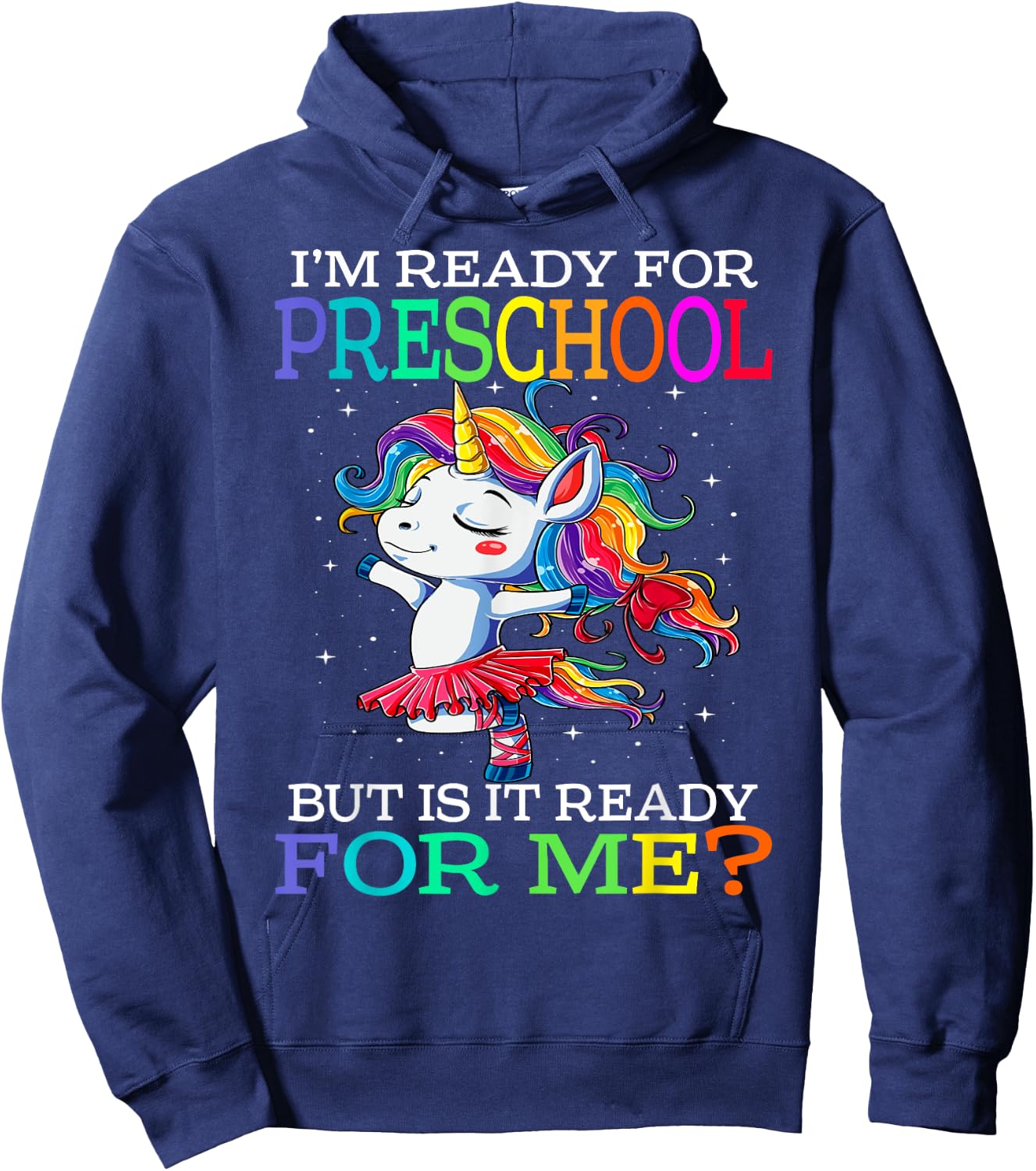 I'm Ready For Preschool Unicorn Hoodie - Hoodie | Navy