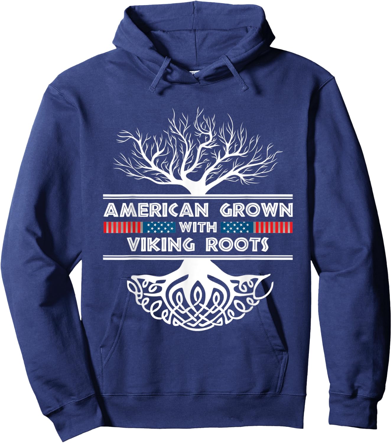 American Grown With Viking Roots Viking Hoodie - Hoodie | Navy