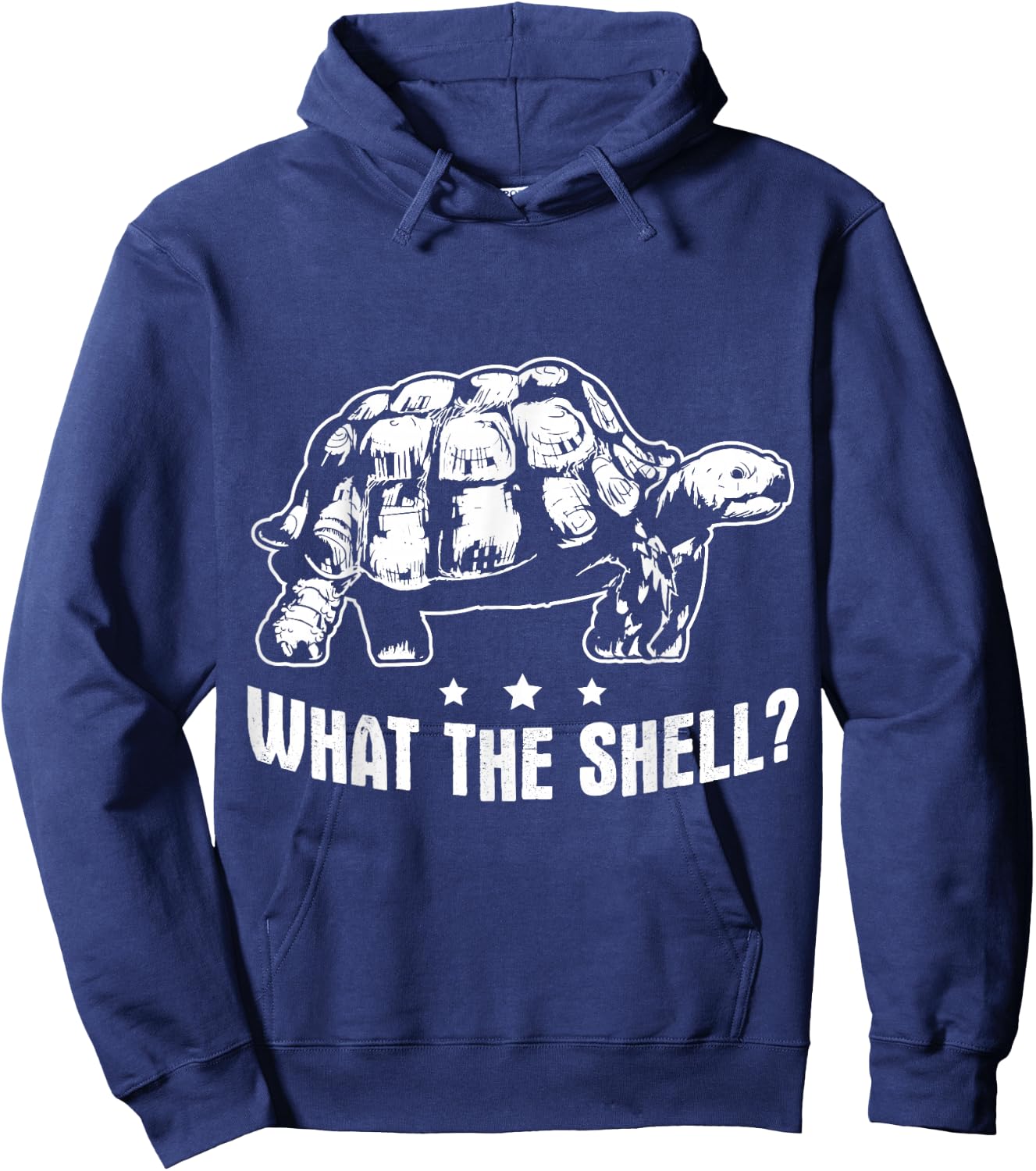 Funny Turtle Design What The Shell Turtoise Hoodie - Hoodie | Navy