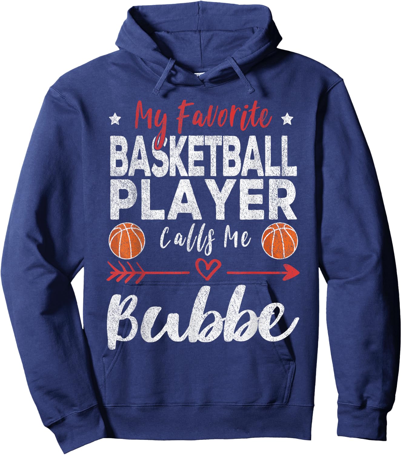 My Favorite Basketball Player Calls Me Bubbe Yiddish Hoodie - Hoodie | Navy