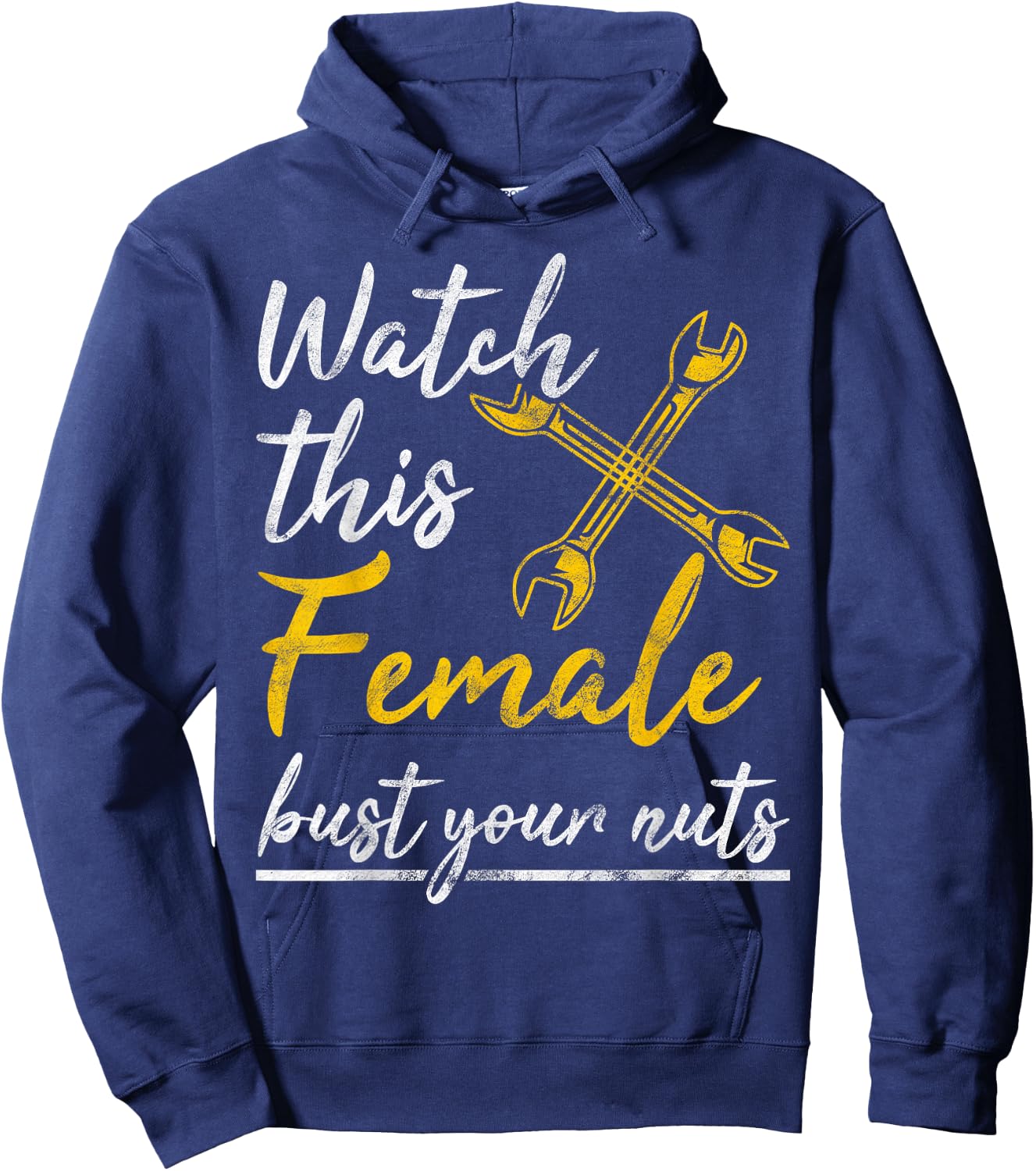 Watch This Female Auto Mechanic Statement Gift Hoodie - Hoodie | Navy