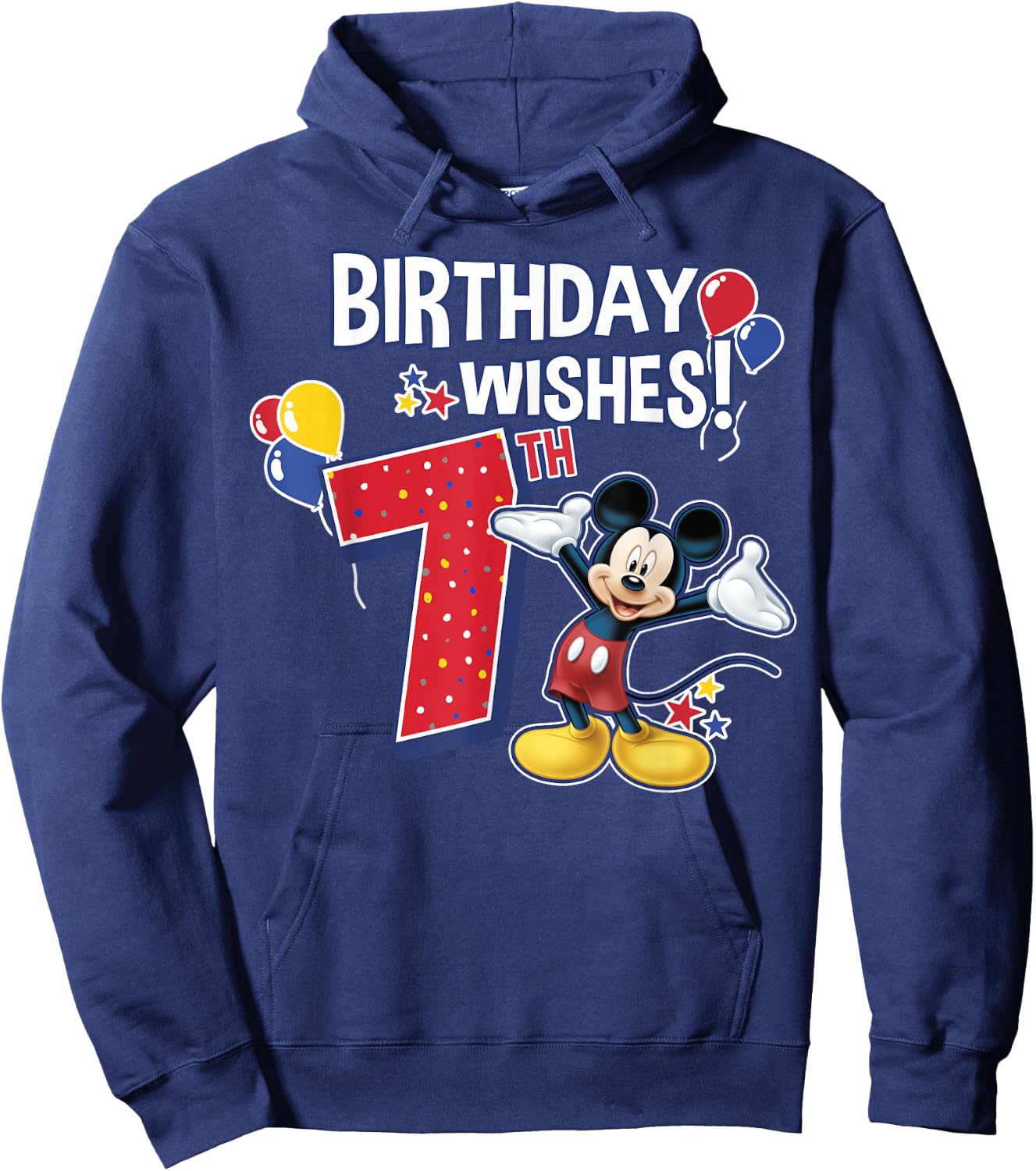 Disney Mickey and Friends Mickey Mouse 7th Birthday Wishes Small Hoodie - Hoodie | Navy