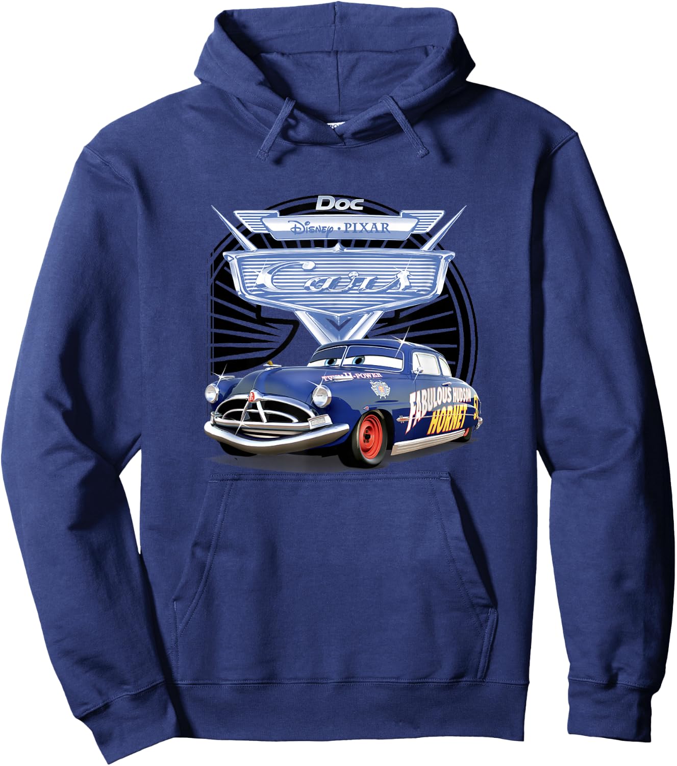 Disney Pixar Cars Fabulous Hudson Hornet Portrait Hoodie - Hoodie | Navy