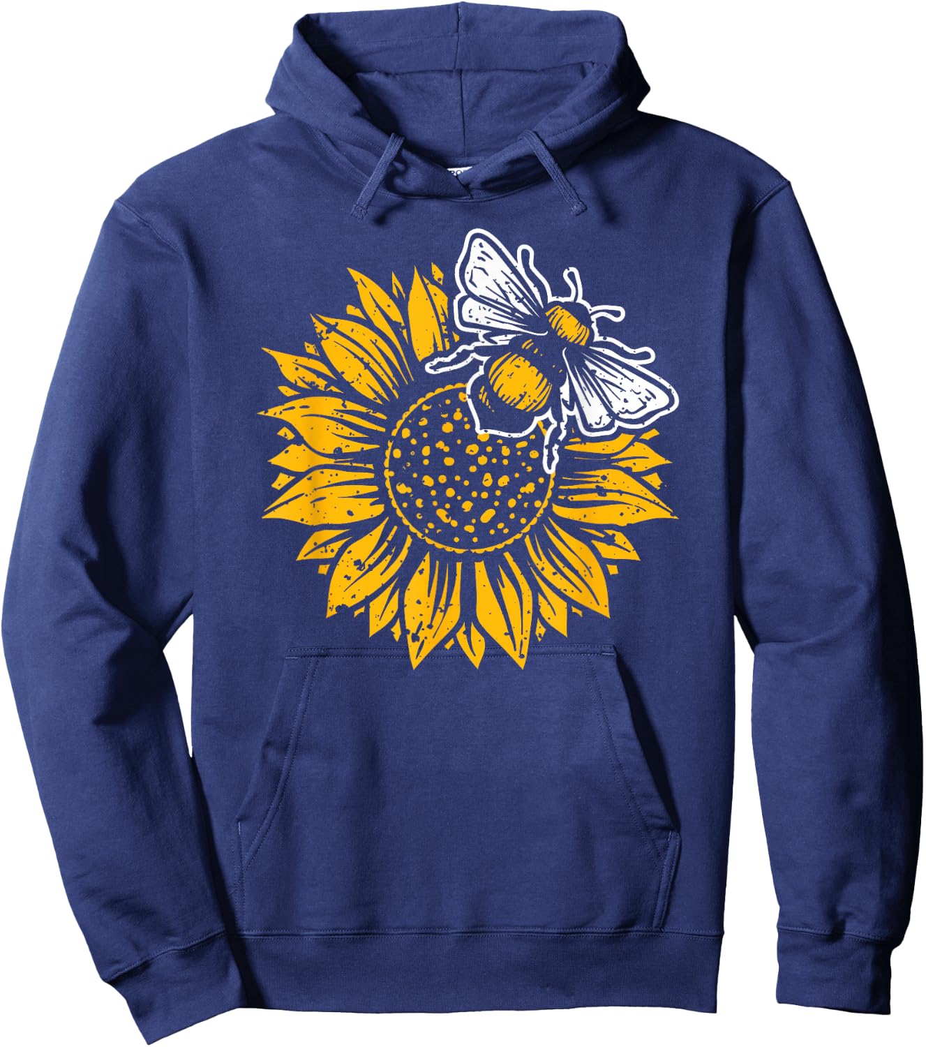 Bumblebee Sunflower Springtime Save The Bees Honeybee Hoodie - Hoodie | Navy