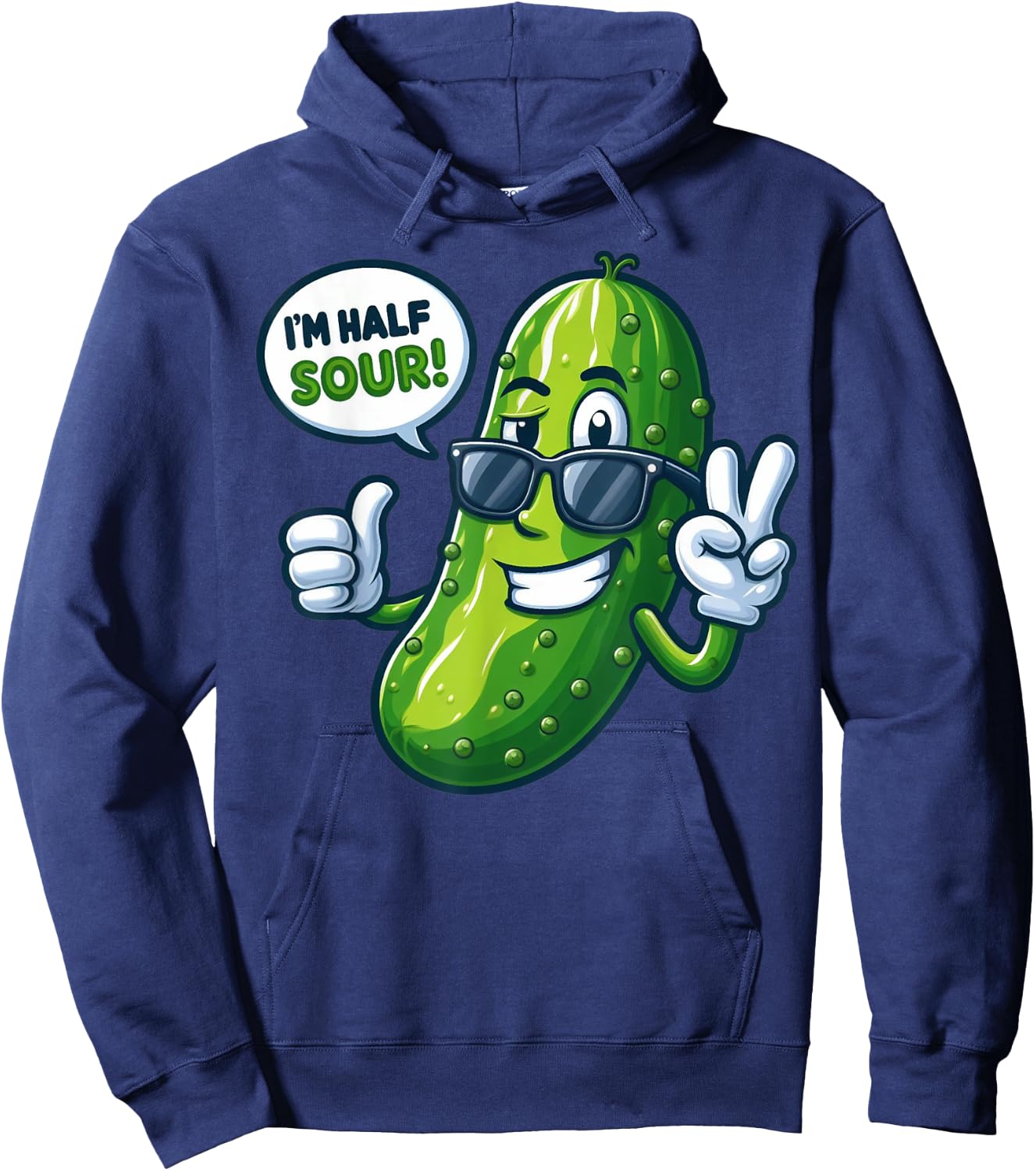 I'm Half Sour Funny Pickle Hoodie - Hoodie | Navy