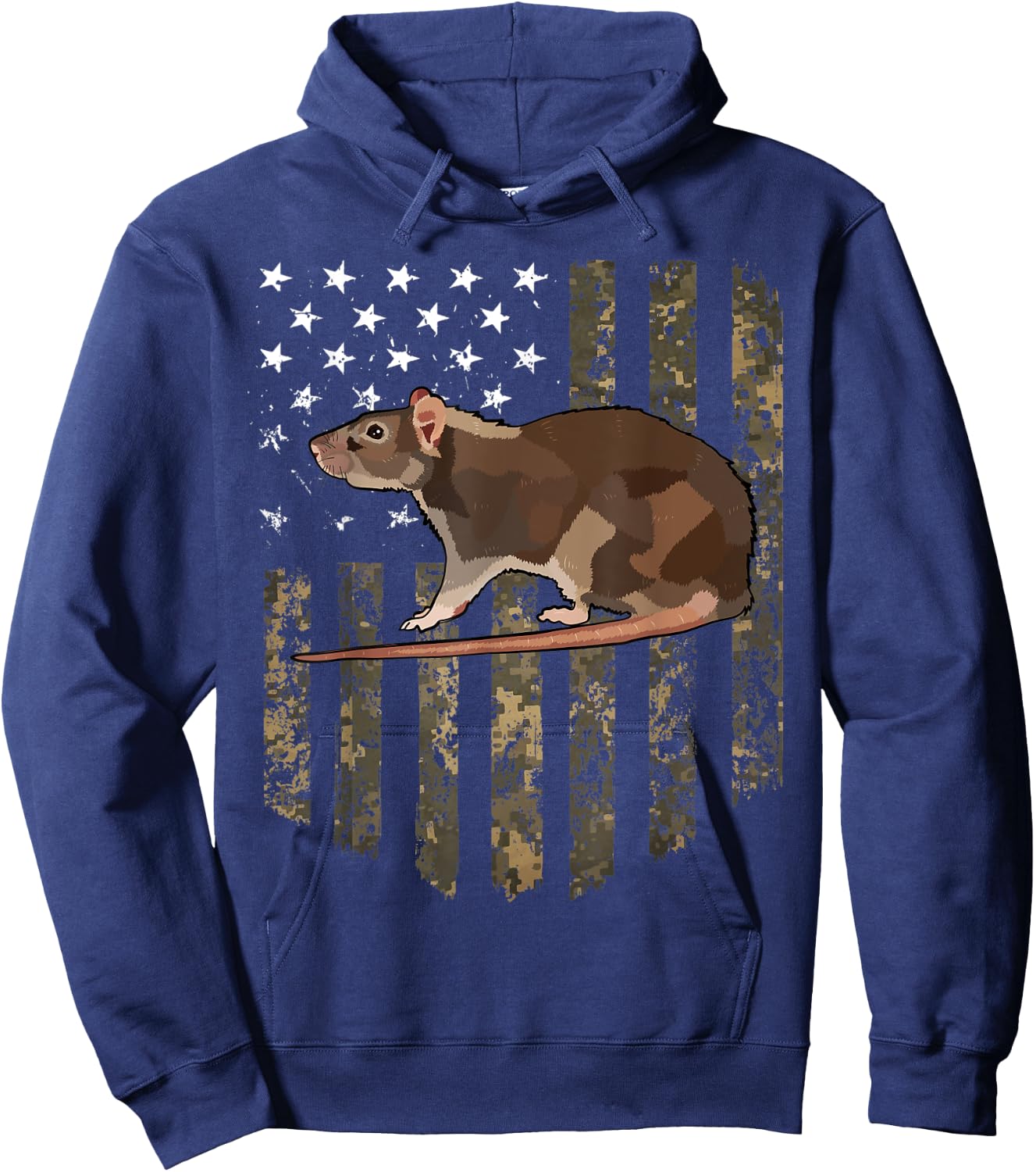 Camo American Flag Rat 4th Of July Farm Animal Kids Men Hoodie - Hoodie | Navy