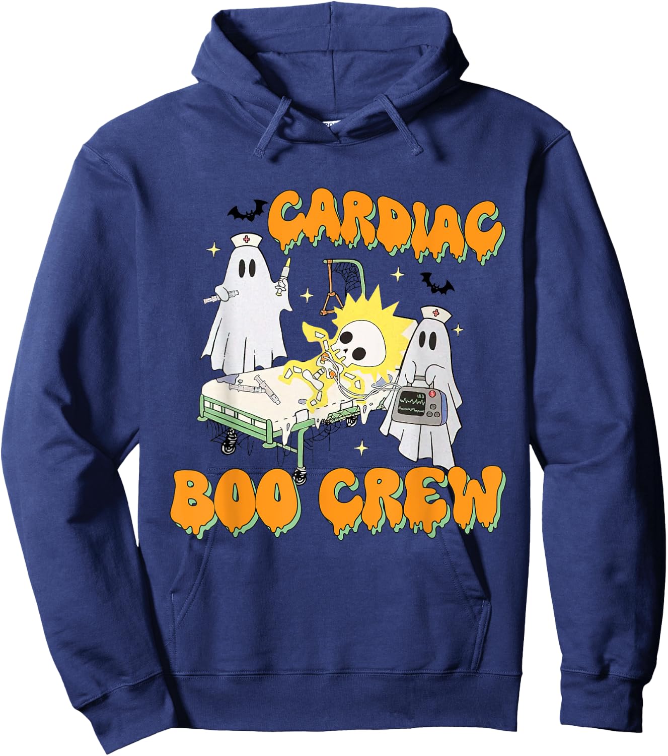 Cardiac Nurse Boo Crew Cardiac Nurse Halloween Costume Hoodie - Hoodie | Navy