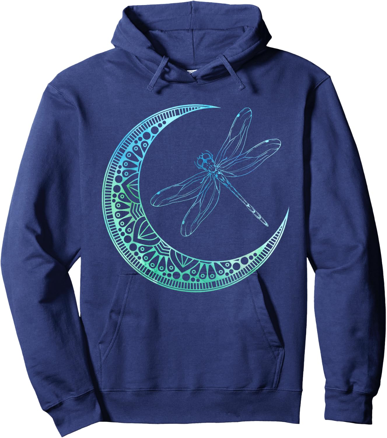 Entomologist Insect Animal Gift Moon Mandala Dragonfly Hoodie - Hoodie | Navy