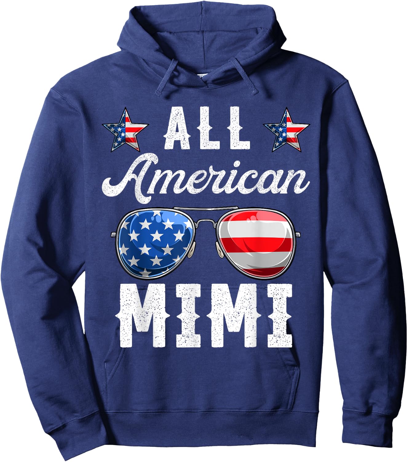 Family Shirts All American Mimi, 4th Of July Patriotic Women Hoodie - Hoodie | Navy