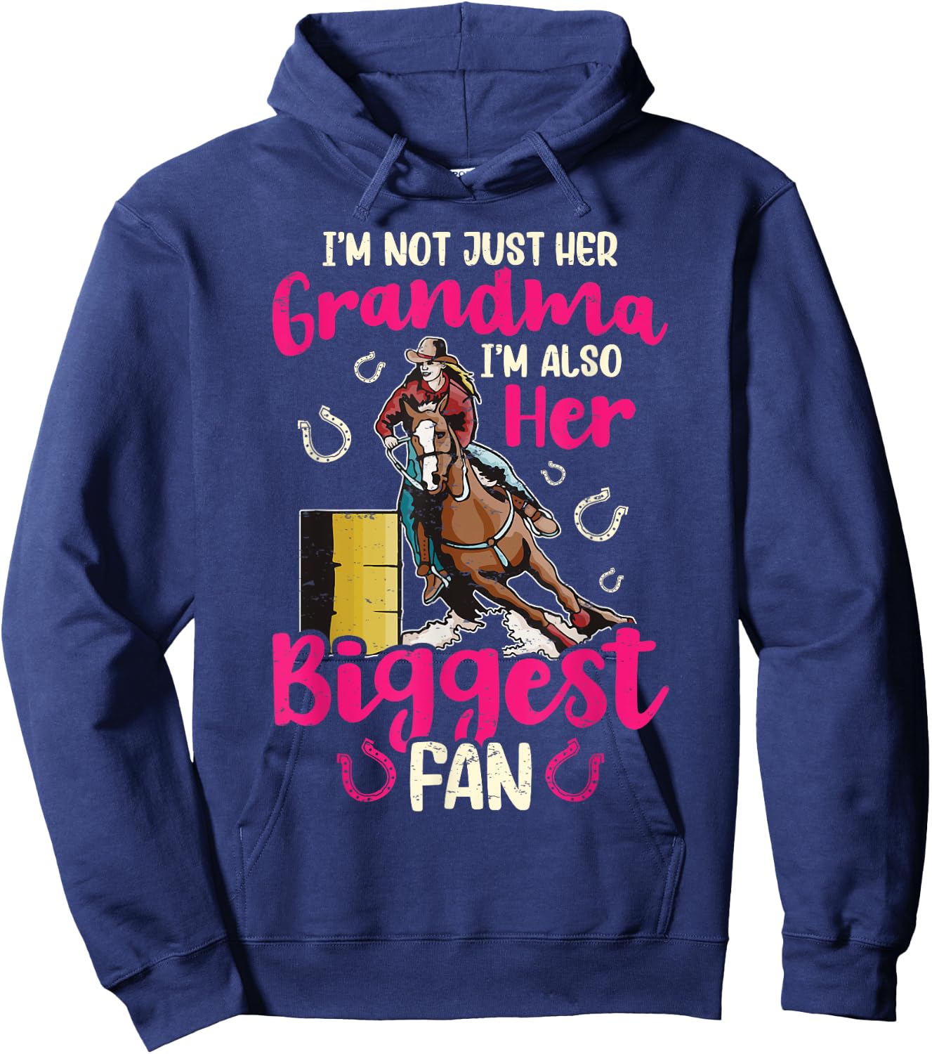 Grandma Barrel Racer Fan Barrel Racing Horse Rodeo Women Hoodie - Hoodie | Navy