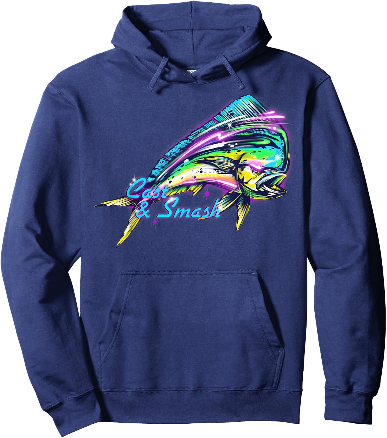 MAHI MAHI Dolphin Fish 80's Style T Shirt Hoodie - Hoodie | Navy