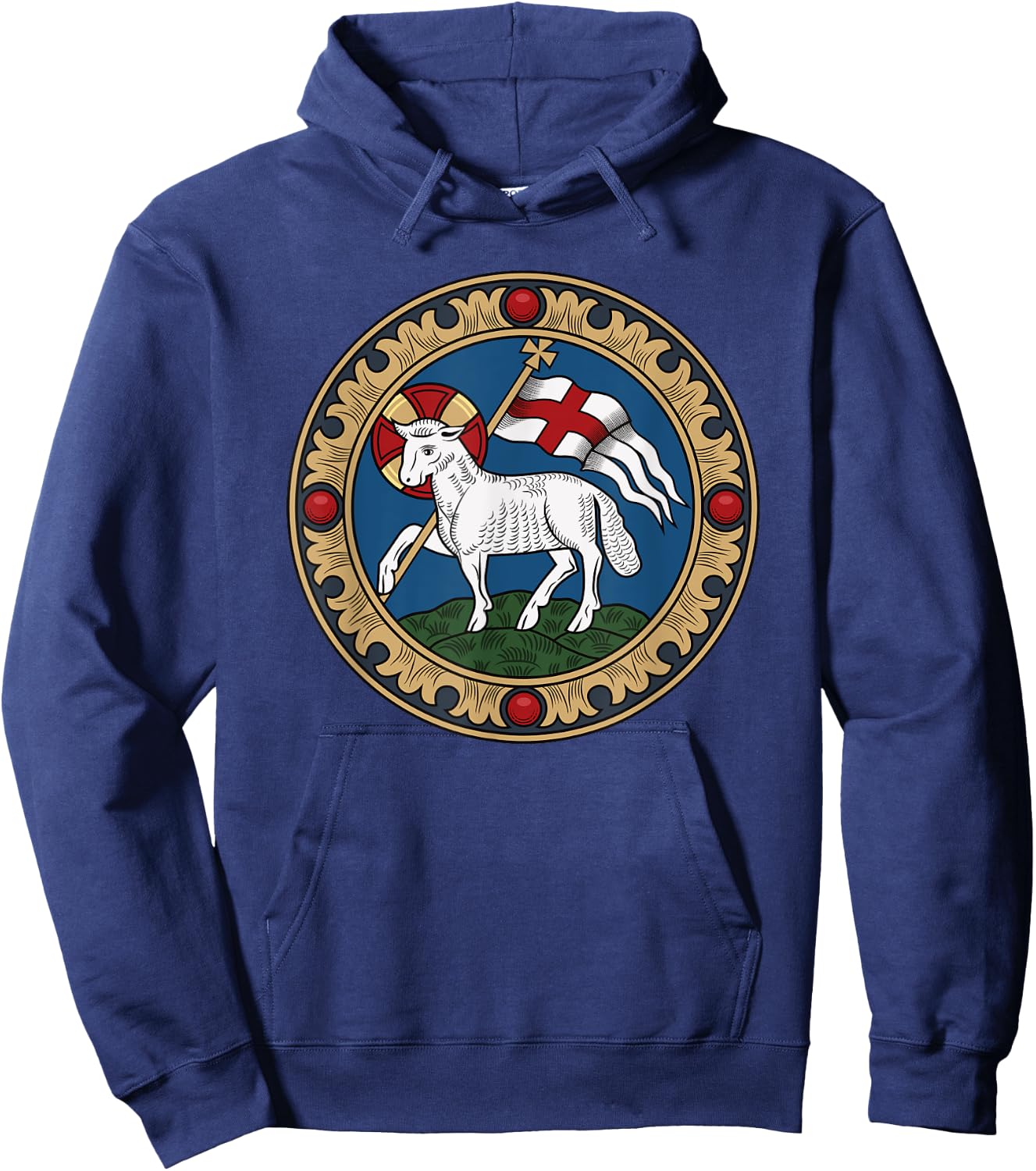 Agnus Dei Lamb of God Jesus Christ Hoodie - Hoodie | Navy