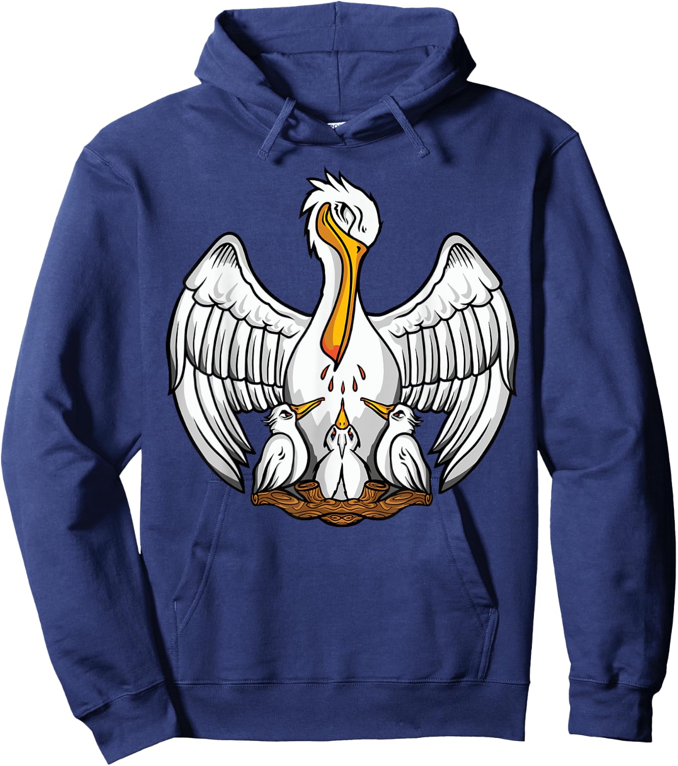 Pelican in Her Piety Catholic Symbols Traditional Latin Mass Hoodie - Hoodie | Navy