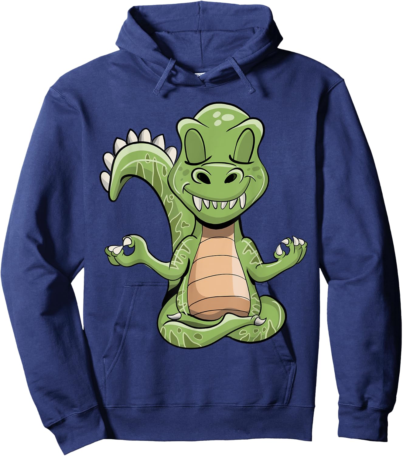 Dino Yoga Dinosaur Dragon Meditating T-Rex Yogasaurus Zen Hoodie - Hoodie | Navy