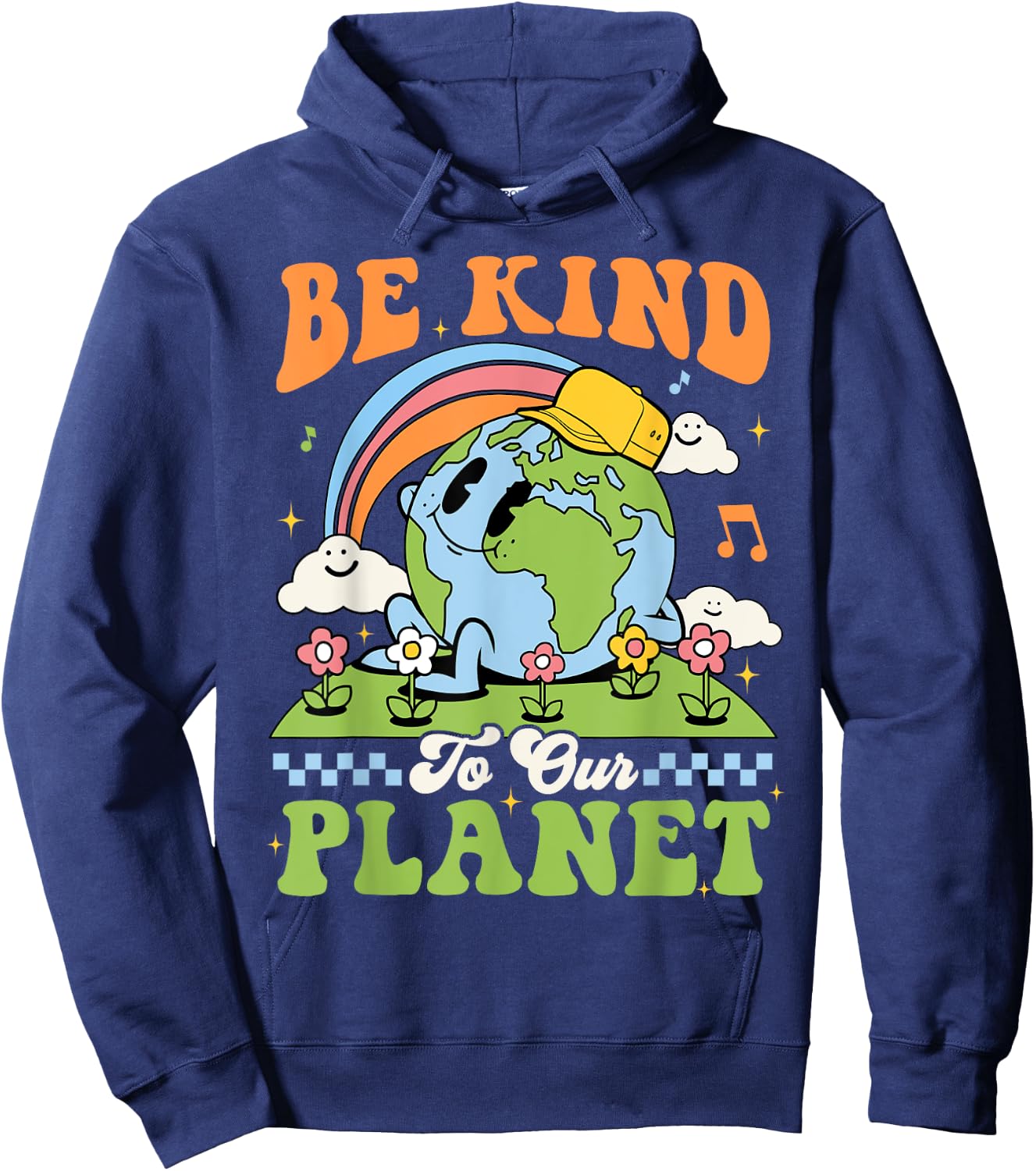 Earth Day Be Kind To Our Planet Retro Groovy Earth Day Hoodie - Hoodie | Navy
