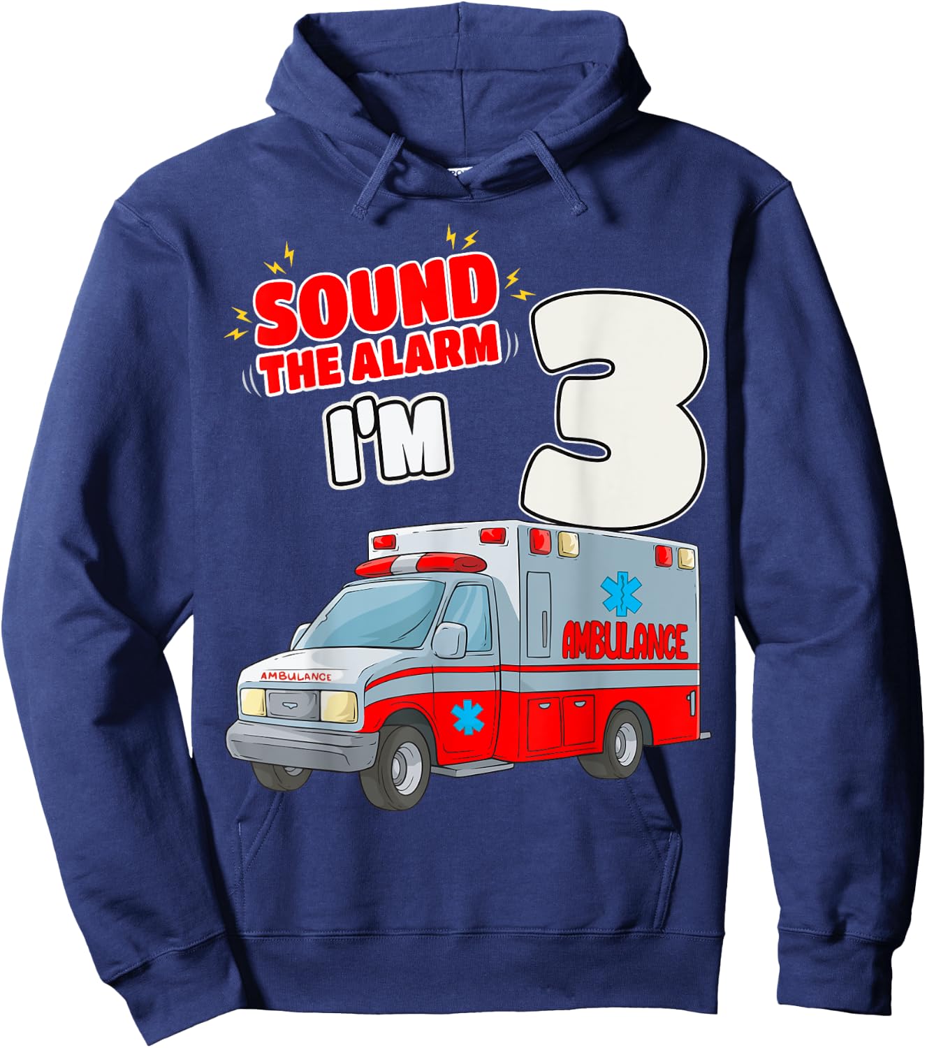 3rd Birthday Medical Ambulance EMT 3 Years Old EMS Paramedic Hoodie - Hoodie | Navy