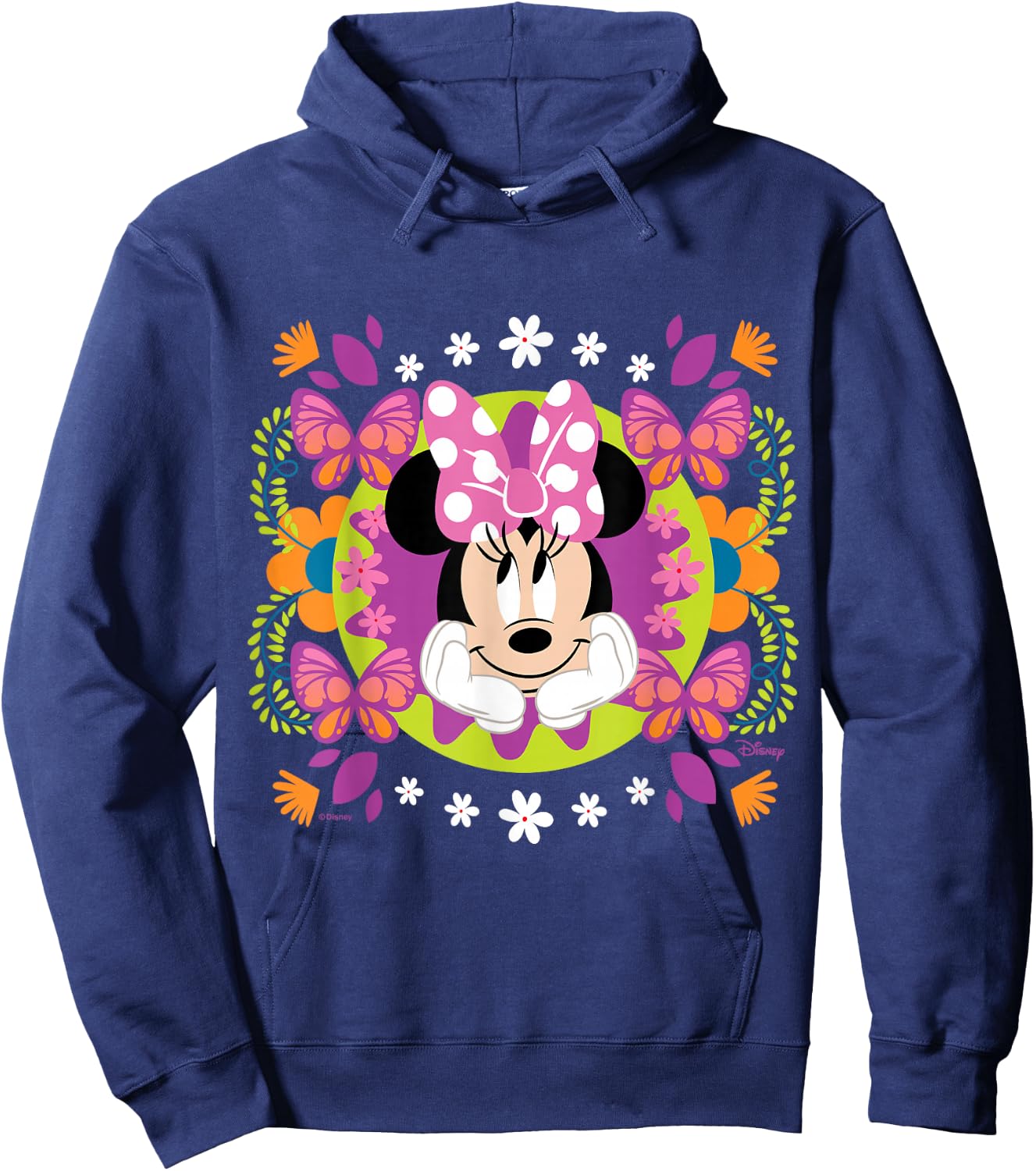 Minnie Mouse - Spring Florals & Butterflies Burst Hoodie - Hoodie | Navy