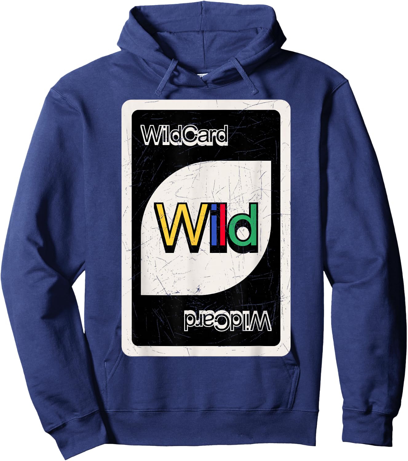 Always Be The Wildcard - Retro Re-Design Wild Card Hoodie - Hoodie | Navy