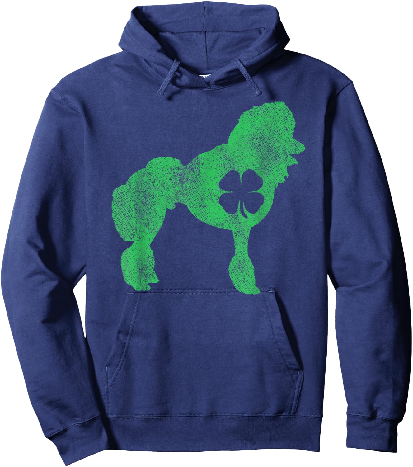 Poodle Dog Irish Shamrock St. Patrick's Day Saint Paddy's Women Kids Hoodie - Hoodie | Navy