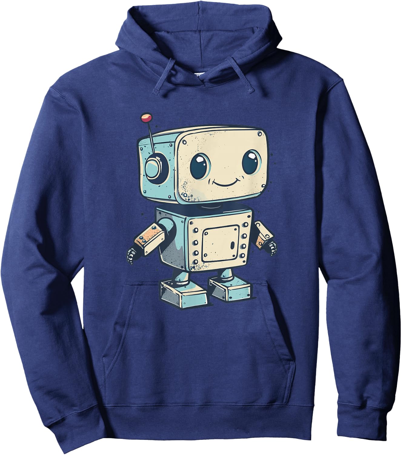 Cute little Robot, Vintage Kids Robot Hoodie - Hoodie | Navy