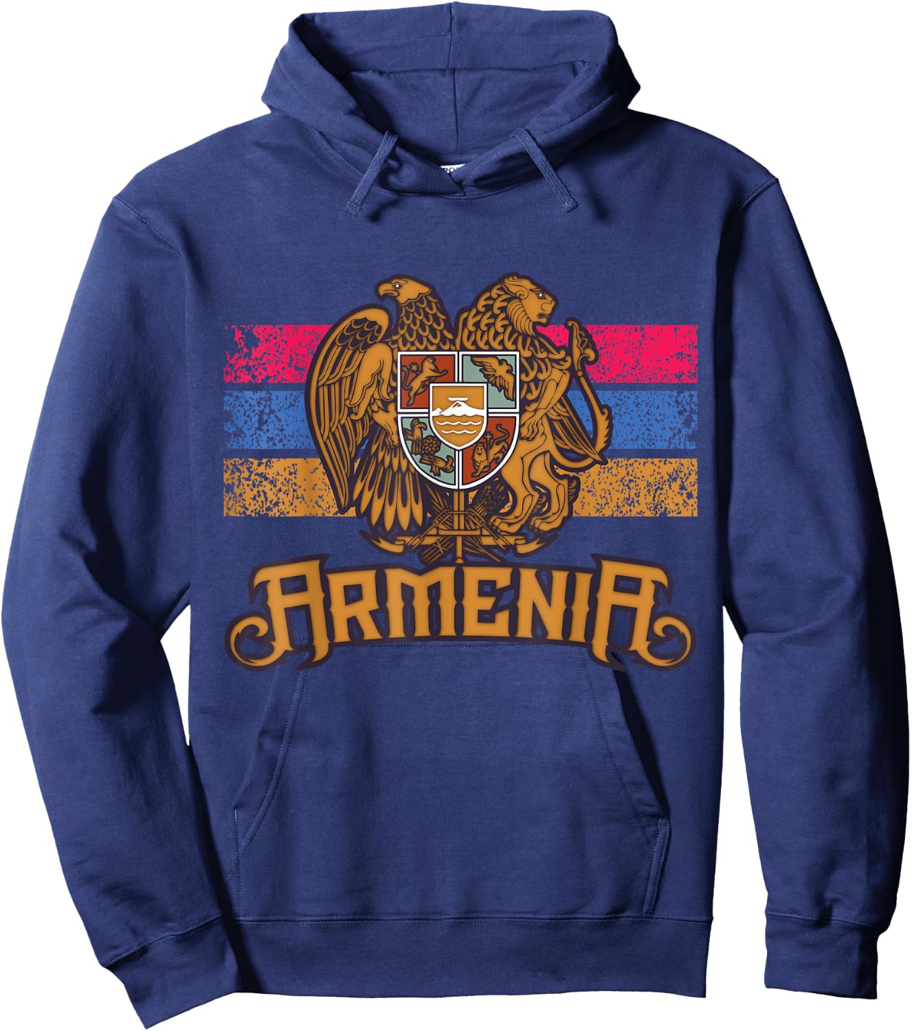 Vintage Armenia Flag Family Crest - Armenian Country Gifts Hoodie - Hoodie | Navy