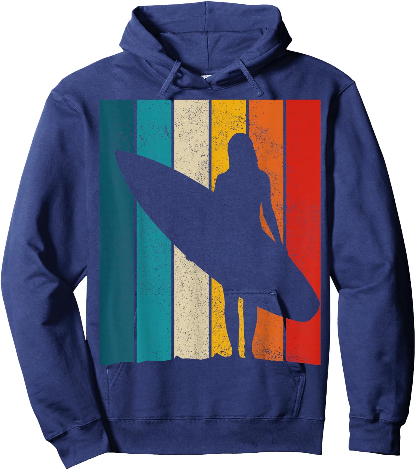 Surfer Girl Vintage Surf Beach Surfing Surfing Surfing Gift Hoodie - Hoodie | Navy