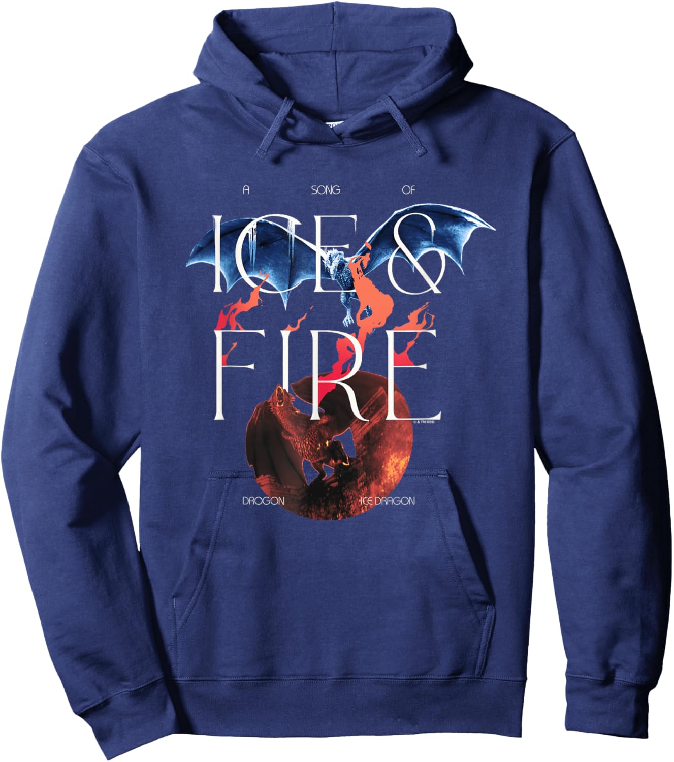 Game Of Thrones A Song Of Ice & Fire Prophecy Big Chest Logo Hoodie - Hoodie | Navy