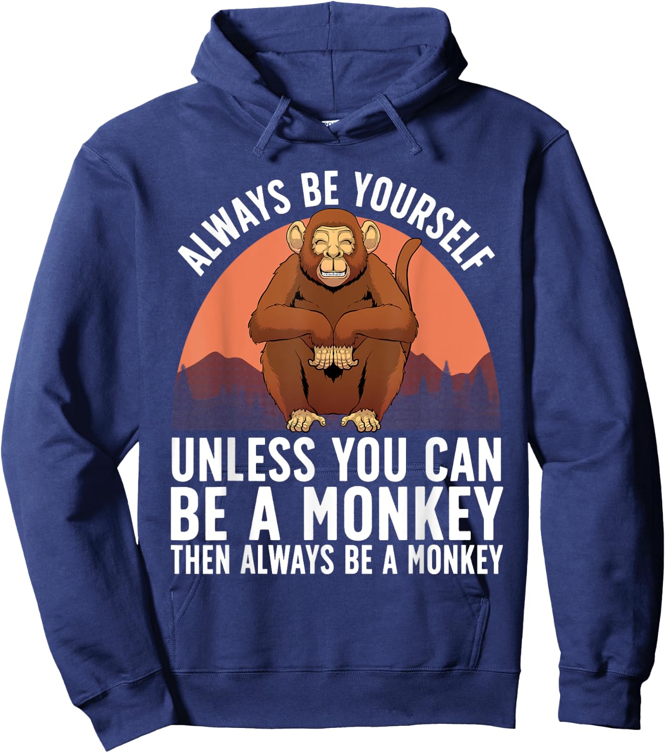 Funny Monkey Design Women Kids Animal Monkey Lover Hoodie - Hoodie | Navy
