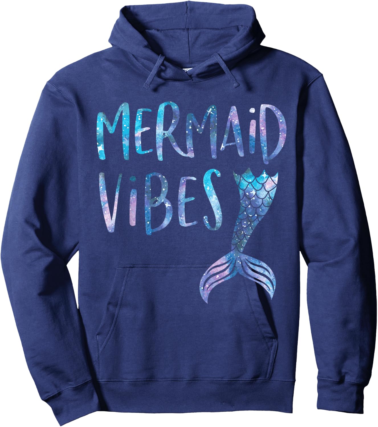 Mermaid Vibes Cute Funny Mermaid Tail Birthday Party Hoodie - Hoodie | Navy
