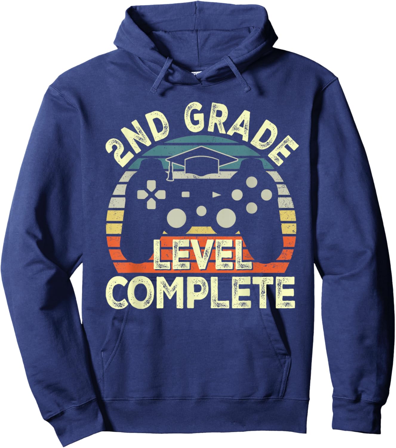 2nd Grade Level Complete Video Game Last Day Of School Hoodie - Hoodie | Navy