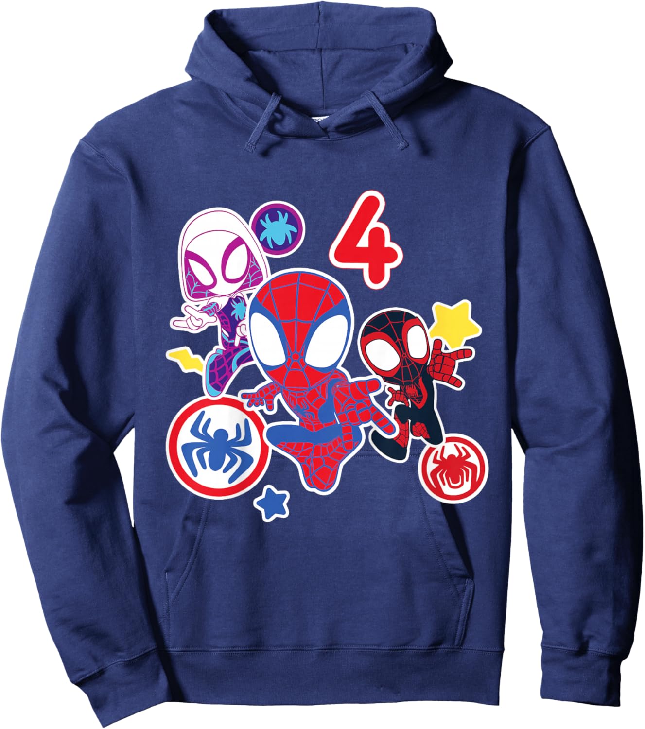 Marvel Spidey and His Amazing Friends 4 Year Old Birthday Hoodie - Hoodie | Navy