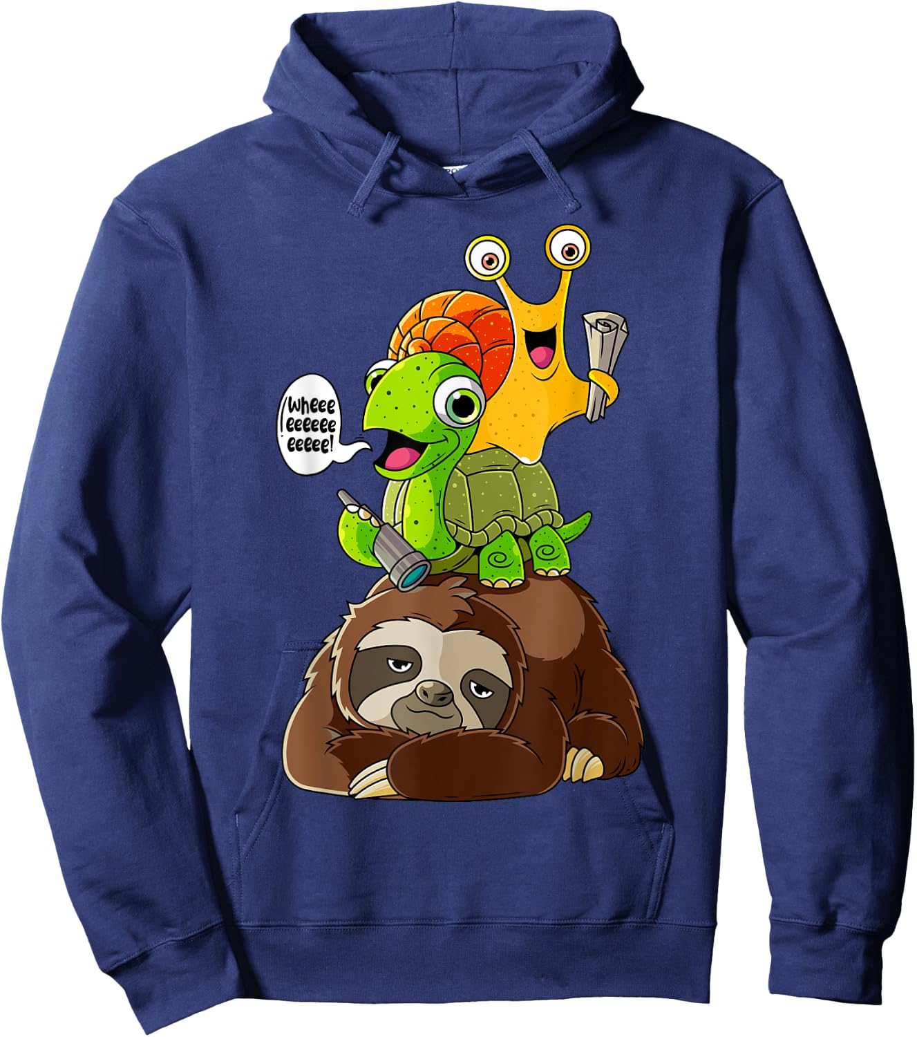 Sloth Turtle Snail Shirt Funny Animal Lover Gifts For Kids Hoodie - Hoodie | Navy