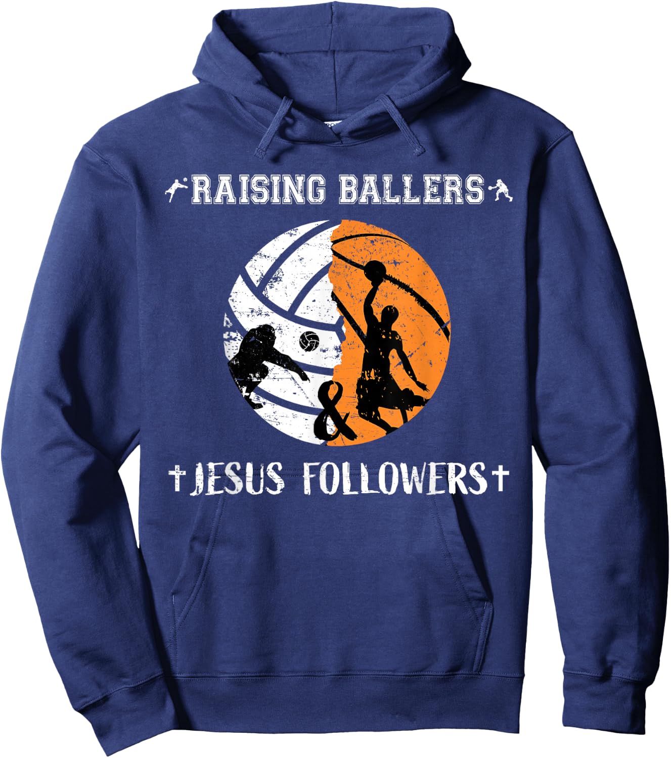 Jesus Basketball Dad Shirts Men Women Gifts Volleyball Mom Hoodie - Hoodie | Navy