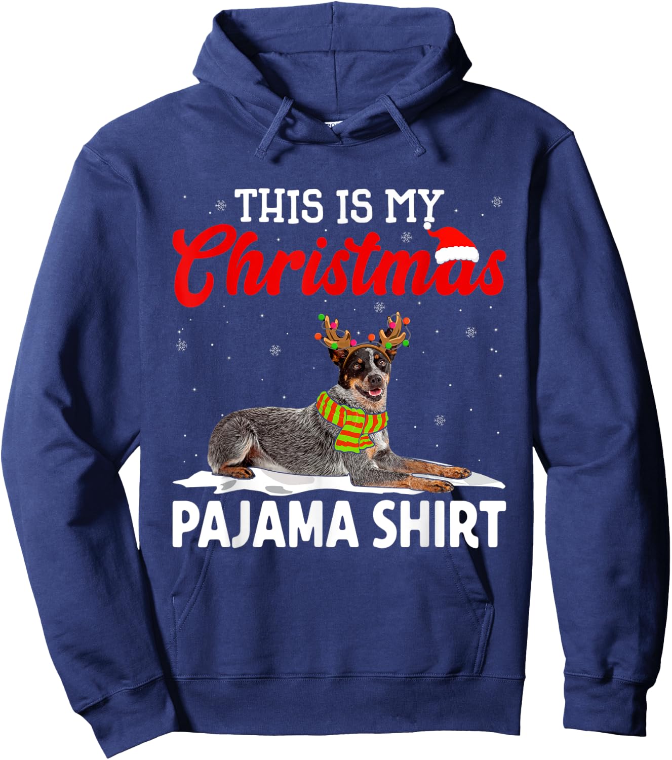 This Is My Christmas Pajama Shirt Australian Cattle Dog Hoodie - Hoodie | Navy
