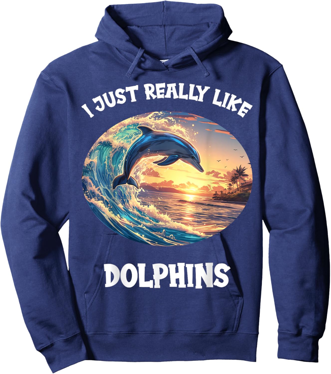 I just really like Dolphins Dolphin Hoodie - Hoodie | Navy