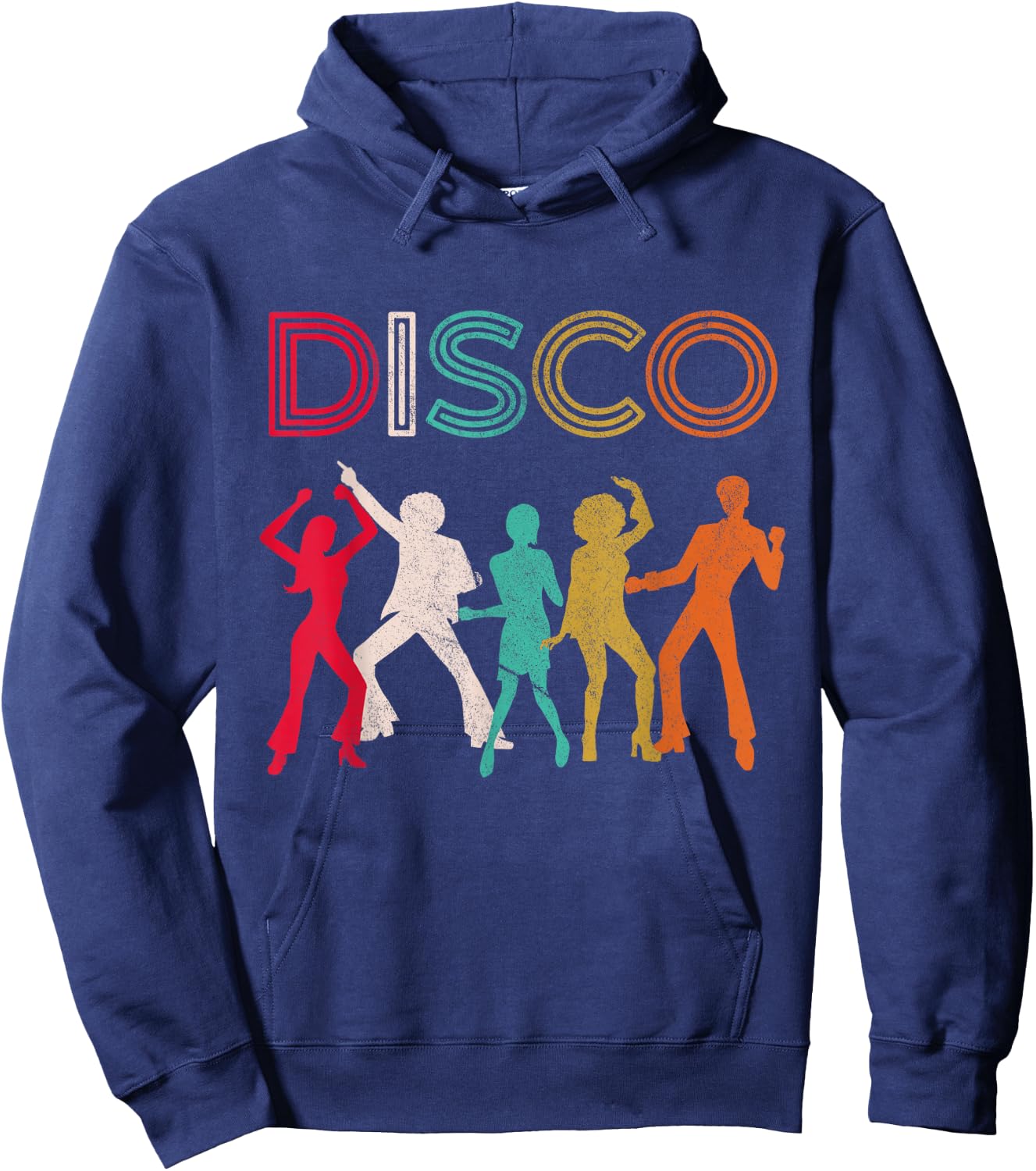 Disco 70s Disco Themed Vintage Retro Dancing Hoodie - Hoodie | Navy