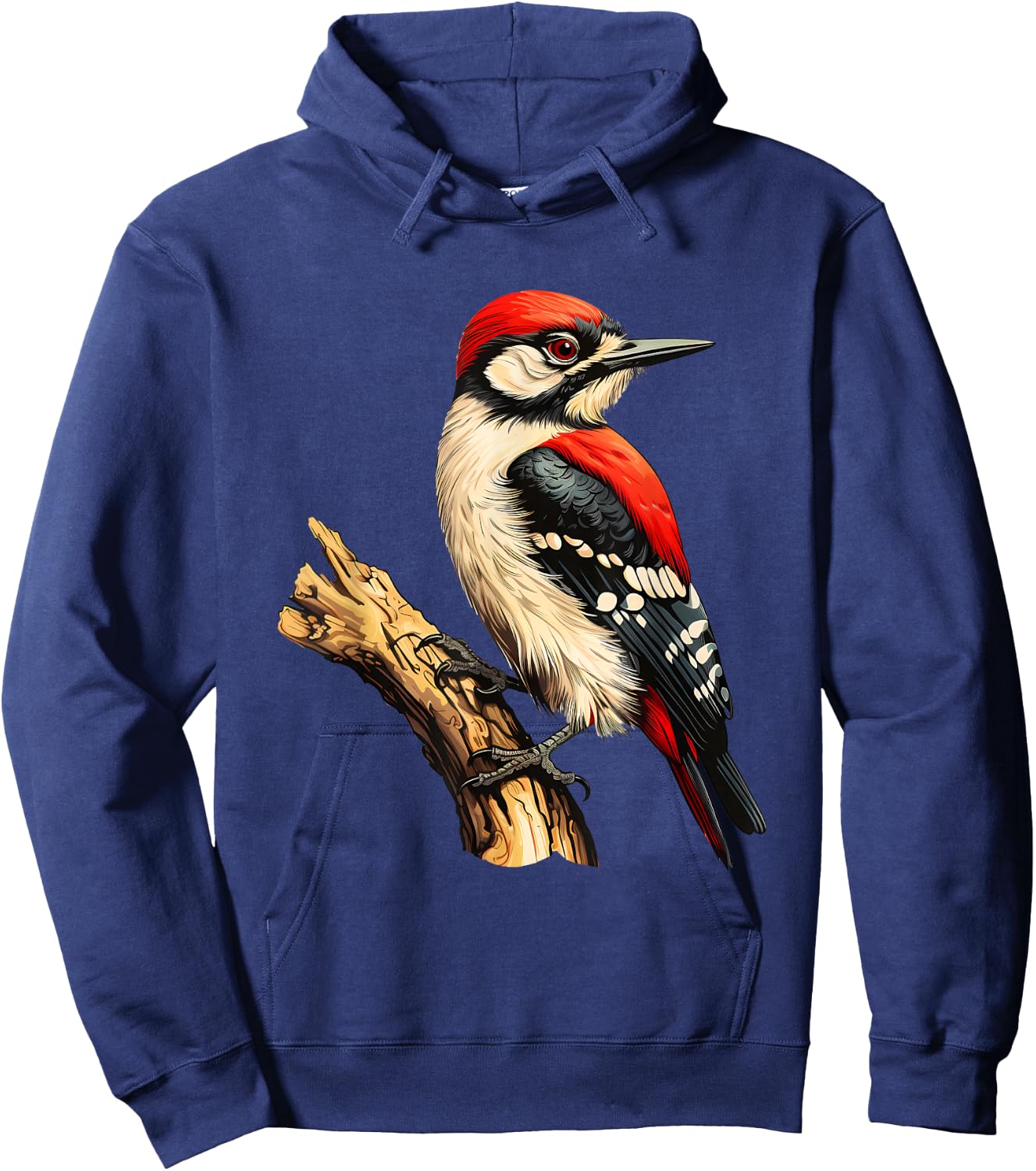 Woodpecker Wildlife Colorful Animal Art Portrait Nature Hoodie - Hoodie | Navy