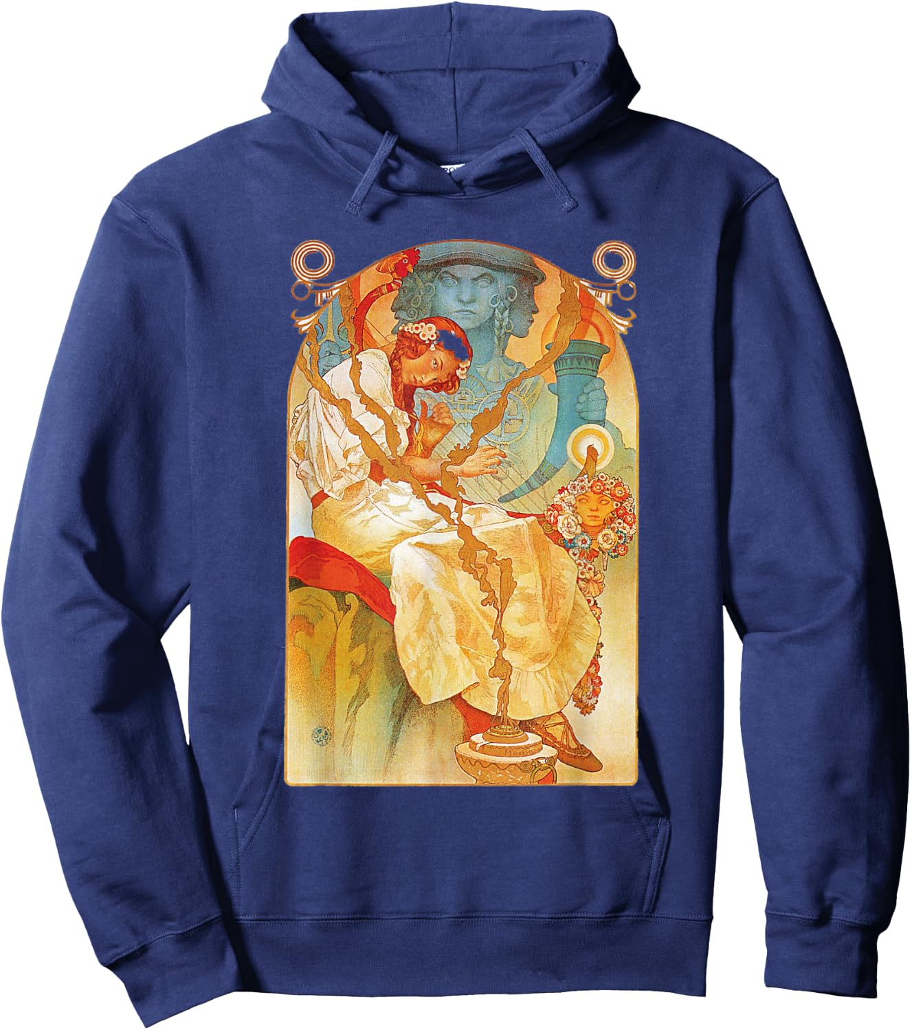 Art Nouveau Slav Epic Mucha Beautiful Elegant Hoodie - Hoodie | Navy