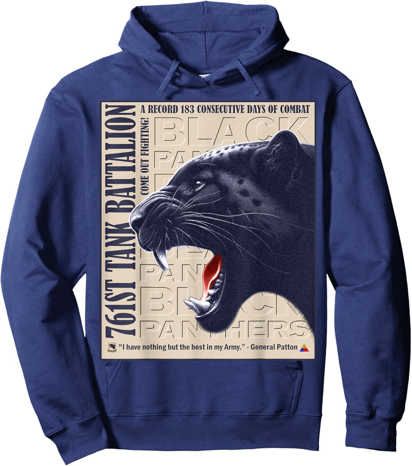 Black Panthers 761st Tank Battalion Legacy Design Hoodie - Hoodie | Navy
