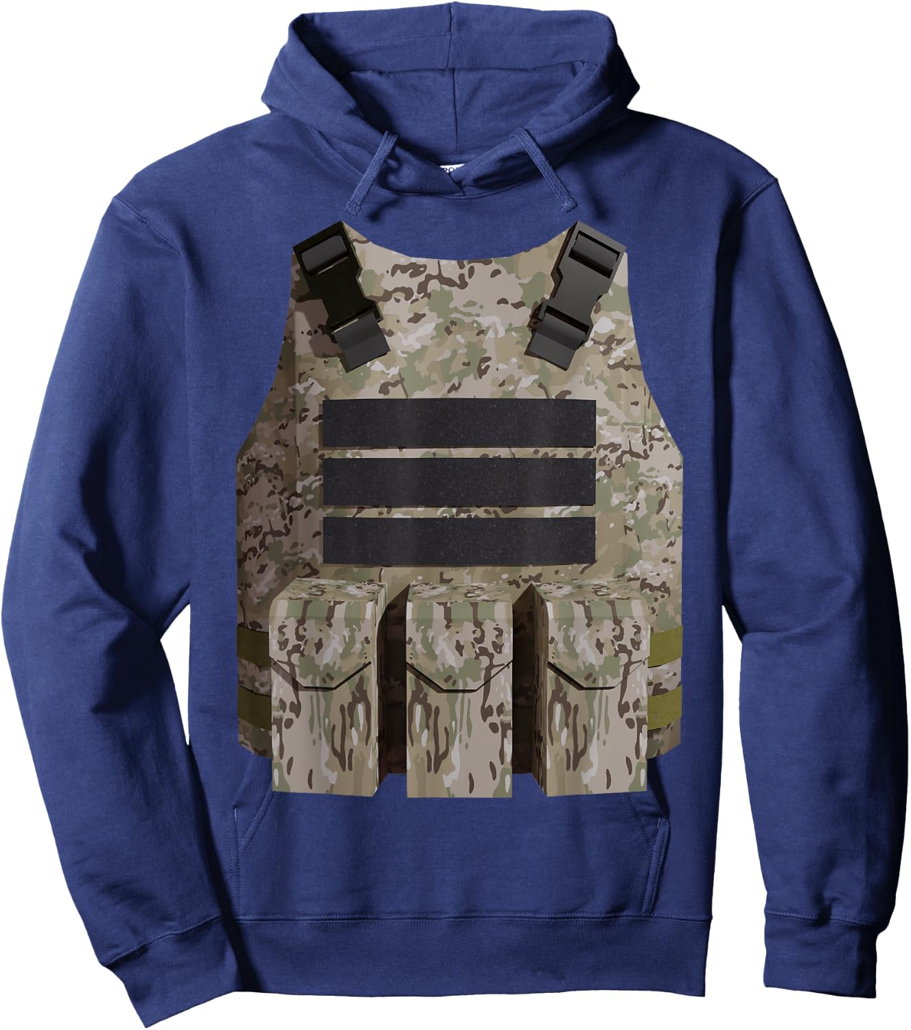 Faux Bulletproof Vest Gamer Costume Desert Camo version Hoodie - Hoodie | Navy