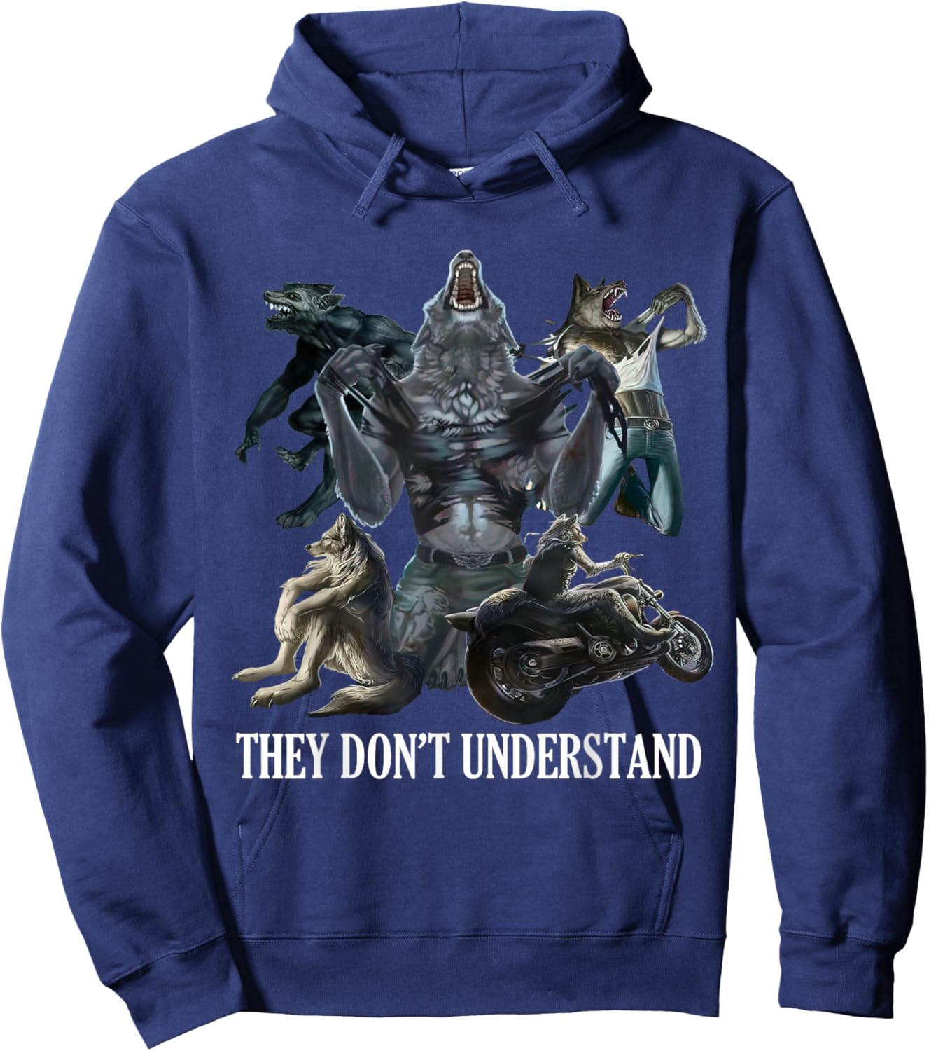 They Don’t Understand Alpha Wolf - Unhinged Sigma Wolf Meme Hoodie - Hoodie | Navy