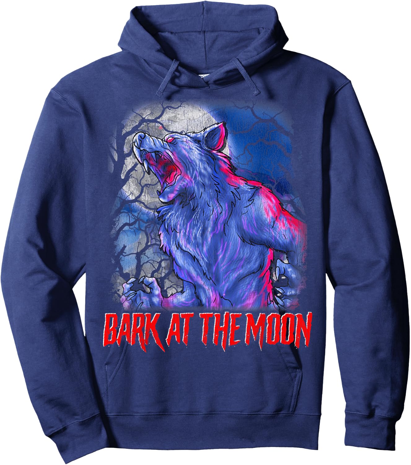 Bark at the Moon! Howling Werewolf Hoodie - Hoodie | Navy